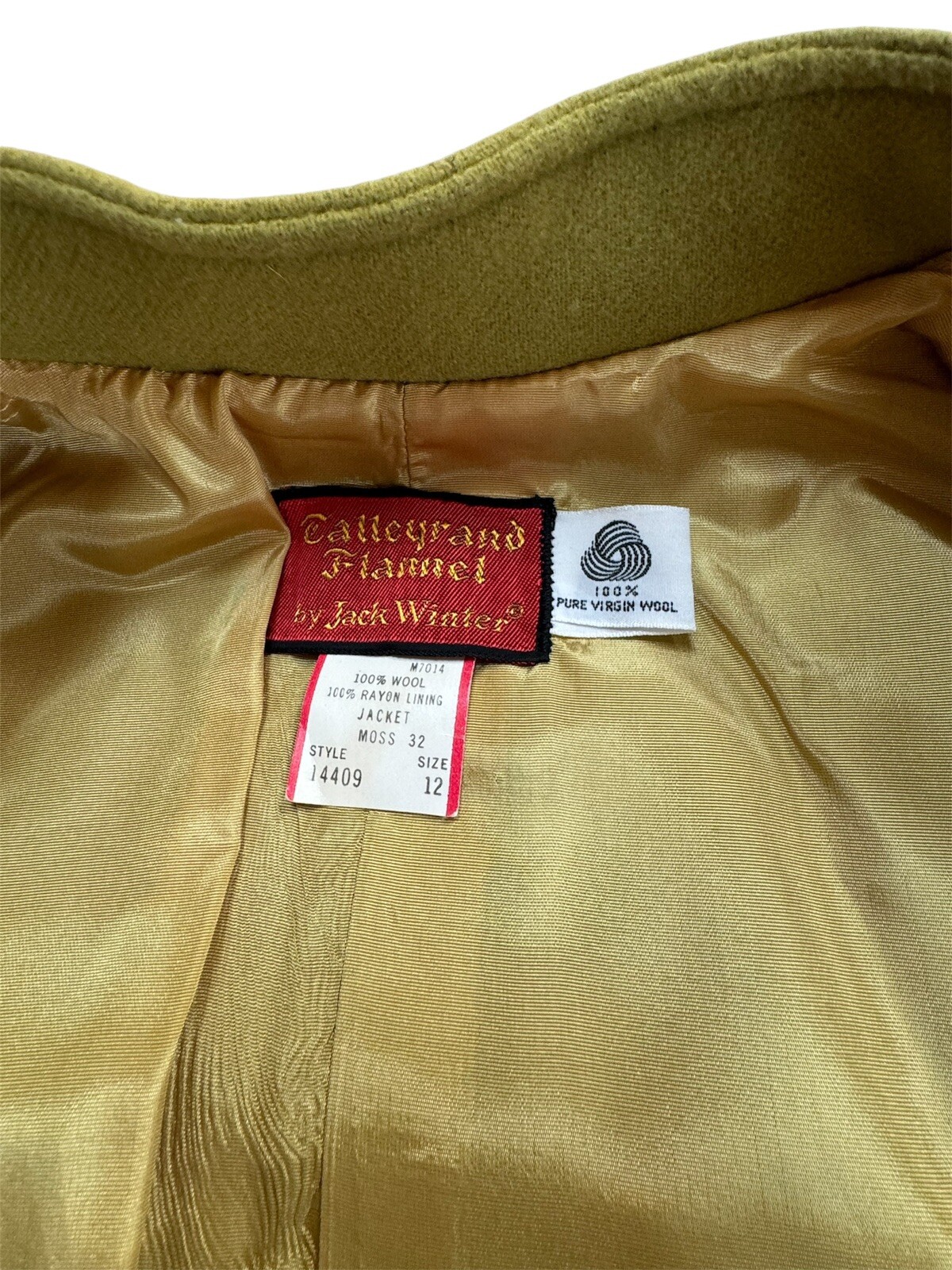 Vintage Jack Winter 50s 60s Wool Belted Jacket Green Moss Size 12 Mod Style Coat
