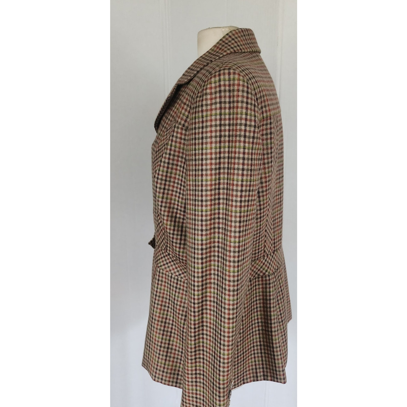 Vintage 1970s Bill Blass Wool Blazer Houndstooth Wool Jacket Neiman Marcus / L