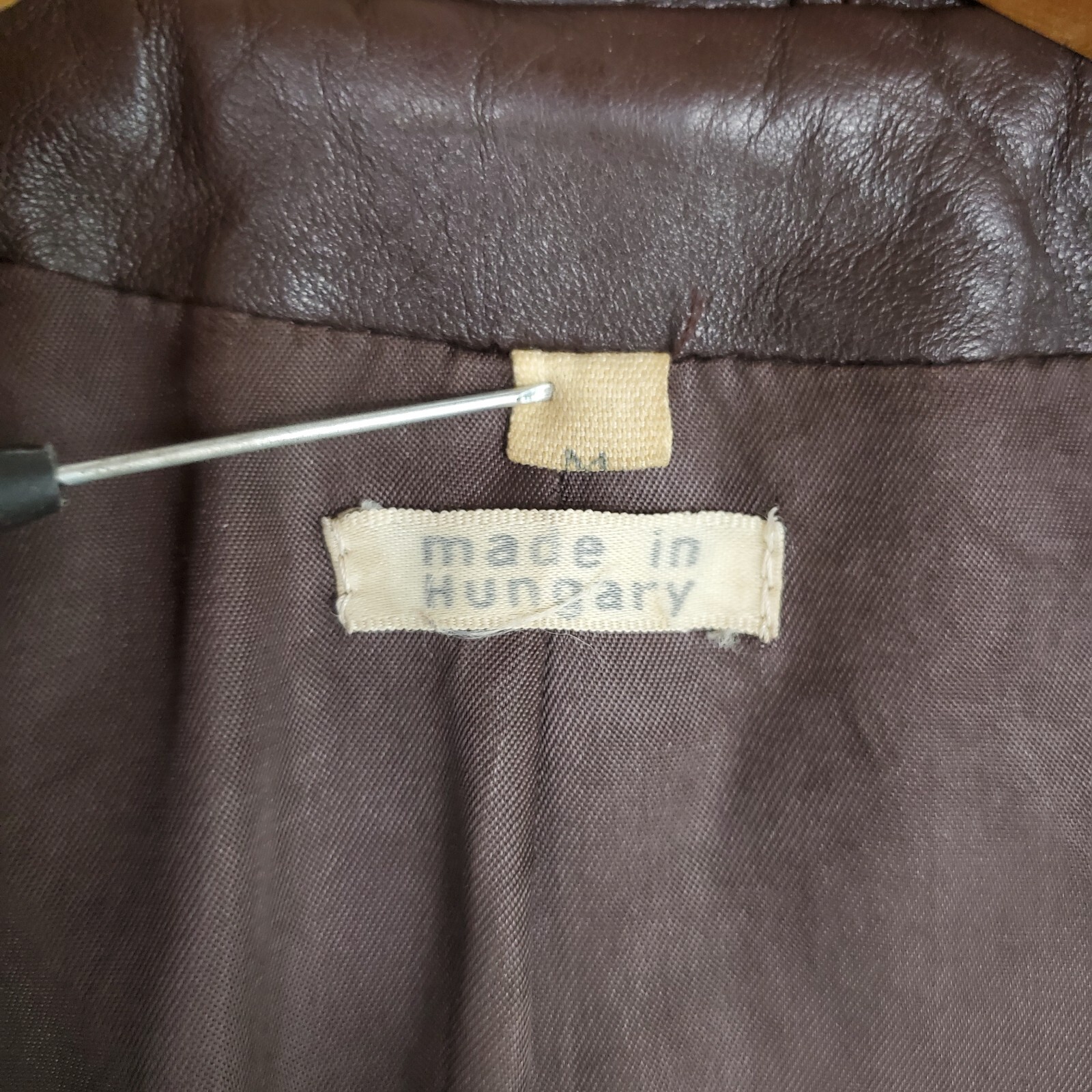 VTG ANONYMOUS Womens Size Medium Leather Shawl Collar Chore Barn Coat Jacket