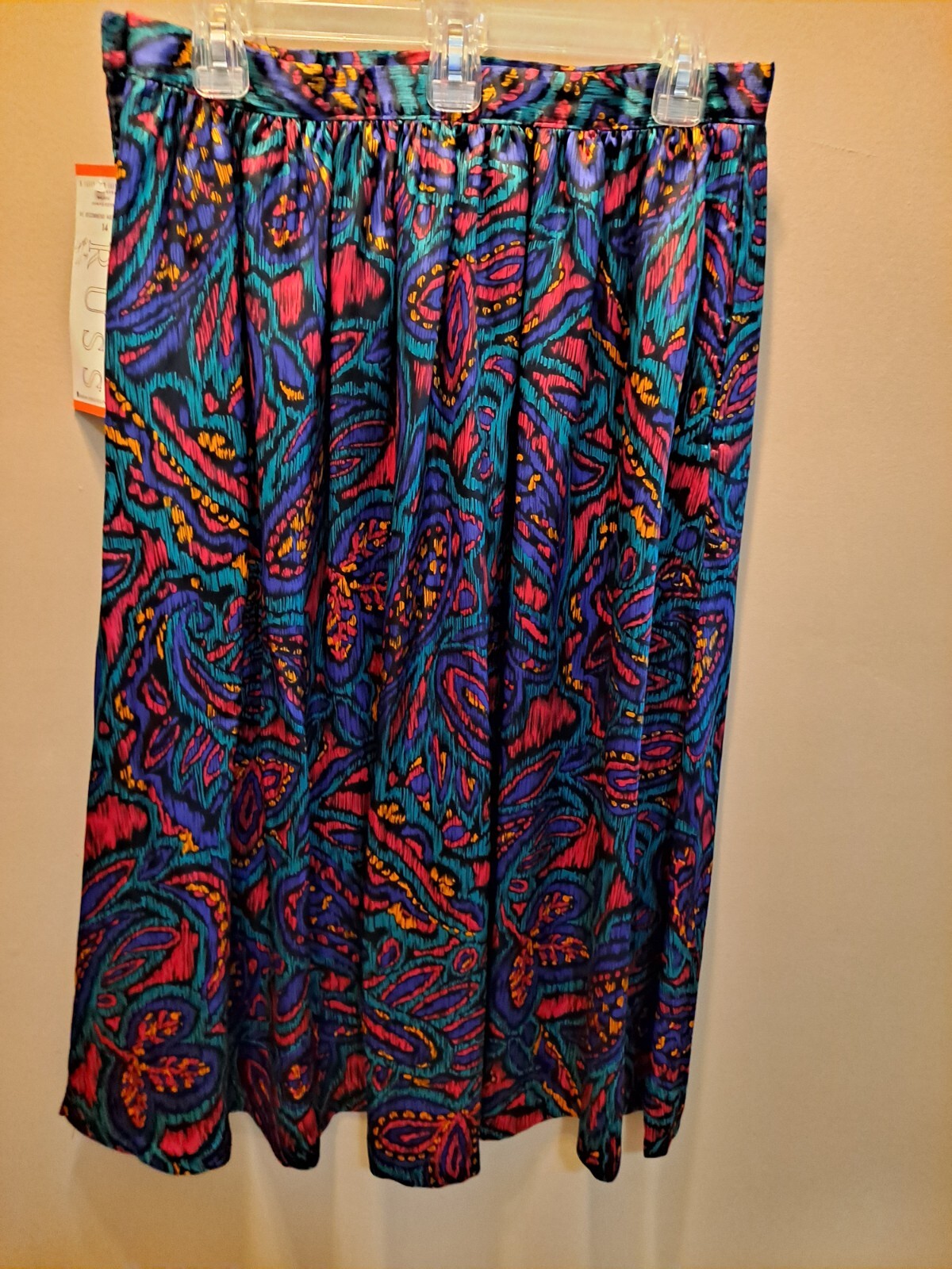 Vintage 80’s/90’s Russ 2 Piece Skirt Blouse Set Satin Floral Size 14 New