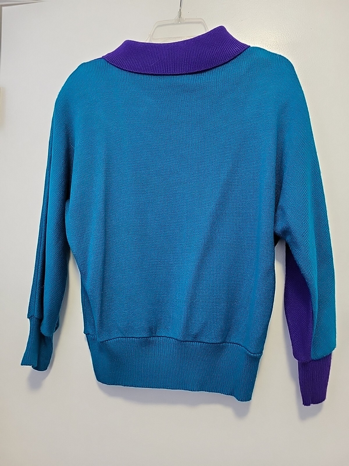 Vivanti Vintage 80s Sweater Skirt Set Teal & Purple Size 10