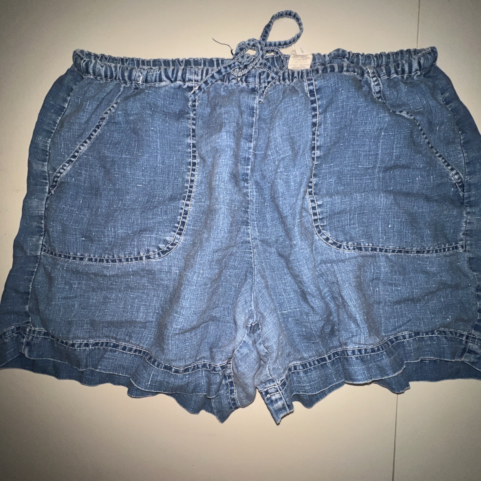 Vintage Compagnie Internationale Express Shorts Women’s Linen Blue Large