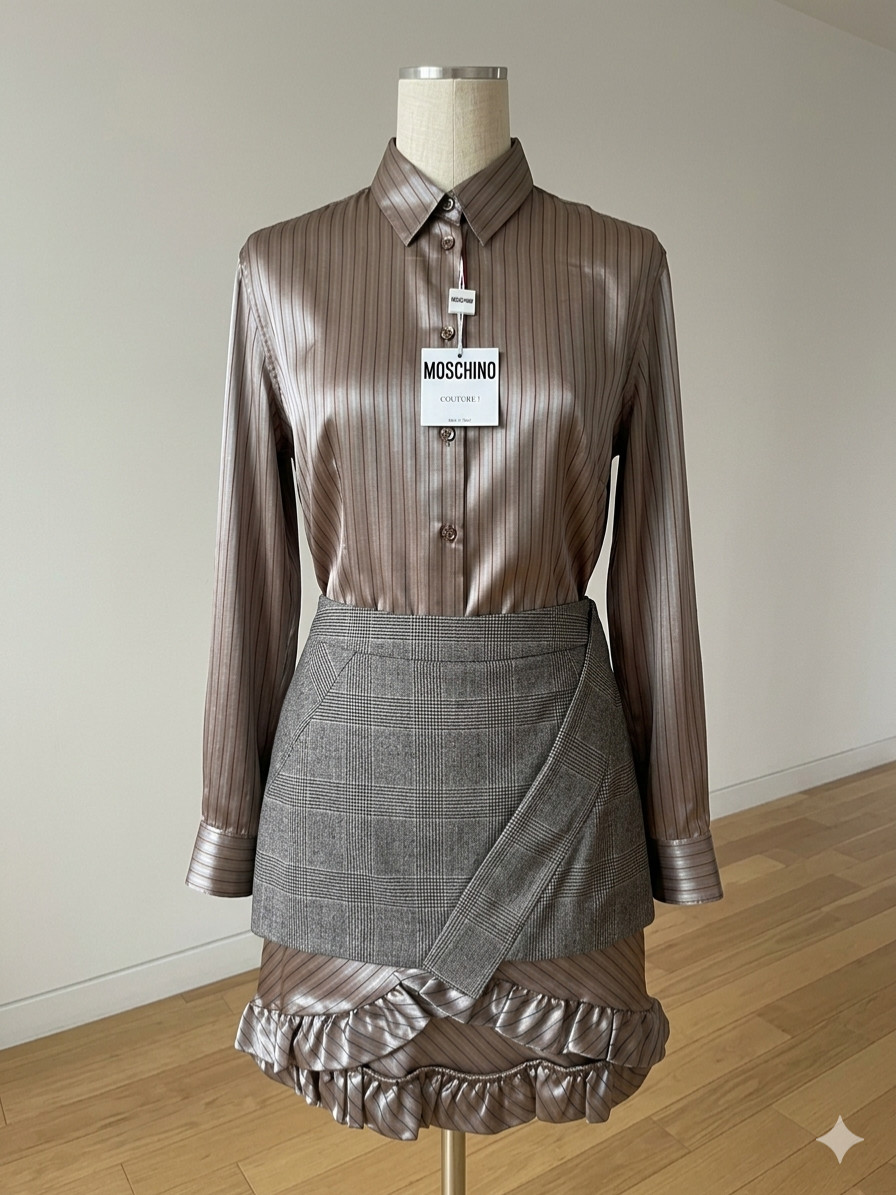 90s Vintage MOSCHINO COUTURE! Set Up Skirt Suit Italy Rare New with Tag