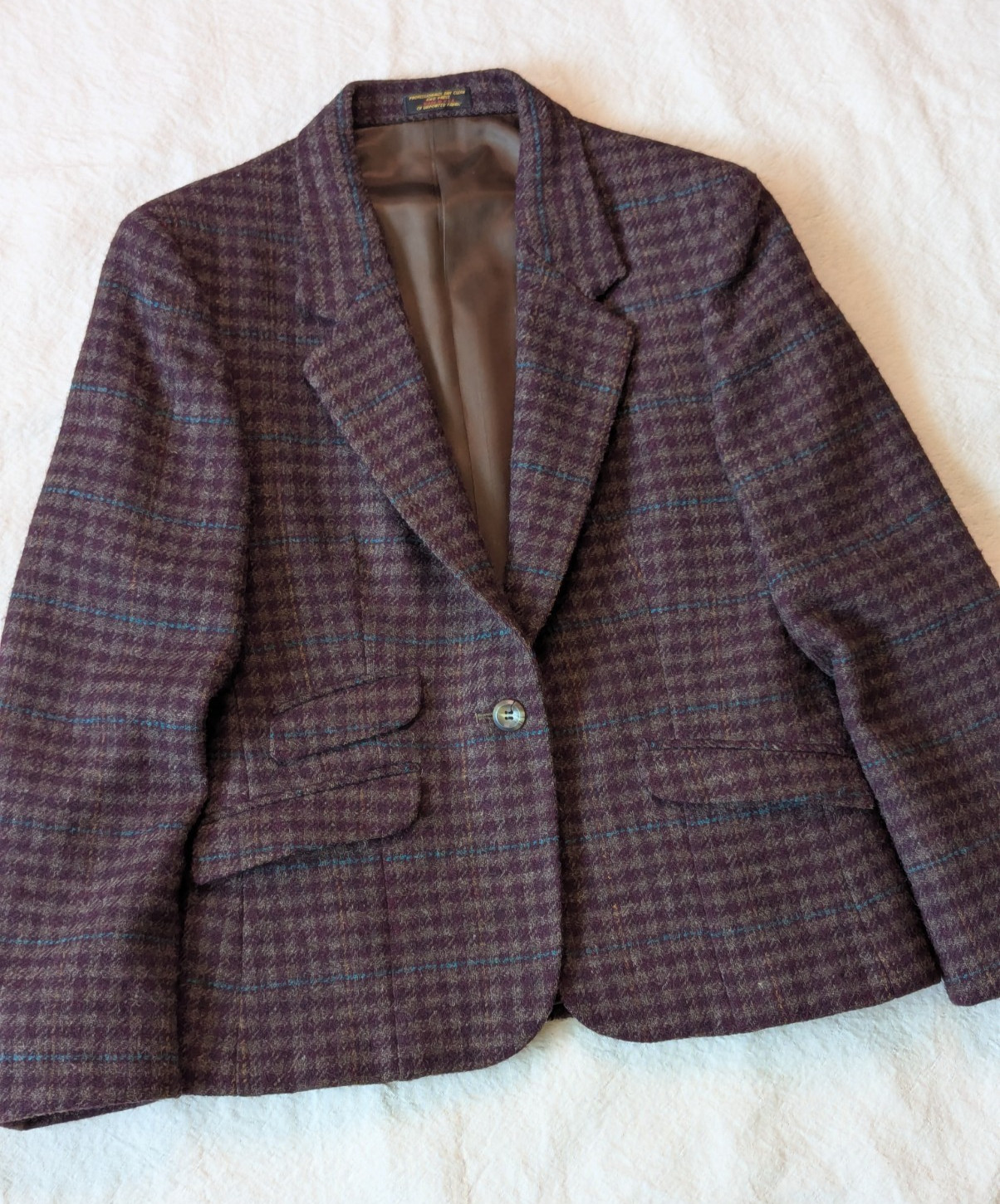 Regent Clothes Women’s VTG 70s Wool Tweed Preppy Maroon One Button Blazer Size 8
