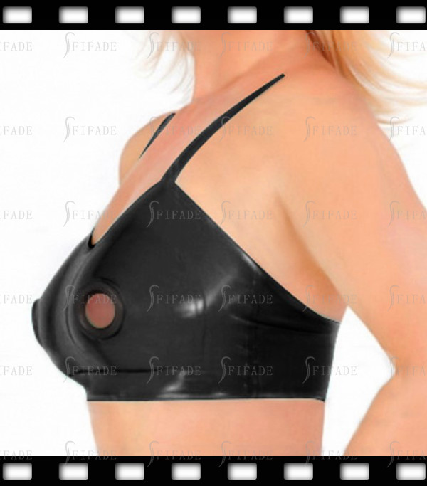 Latex Bar Full Coverage Nursing Bra Nipples Around Trims Open Sexy Play .4mm C12
