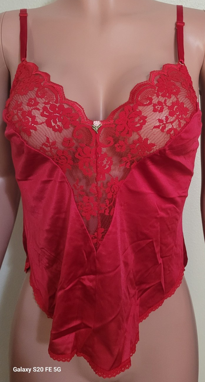 Chantilly Maidenform Red Camisole 64003 Size 36 Metric 80 Untagged