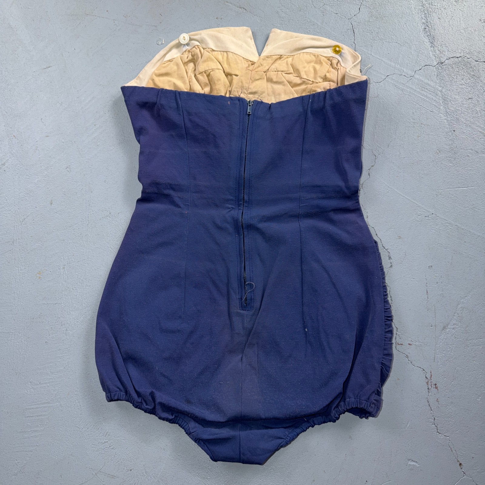 Alix Of Miami Rhinestone 1950s VTG Bathing Suit Swimsuit Hollywood Swim Wear Blu