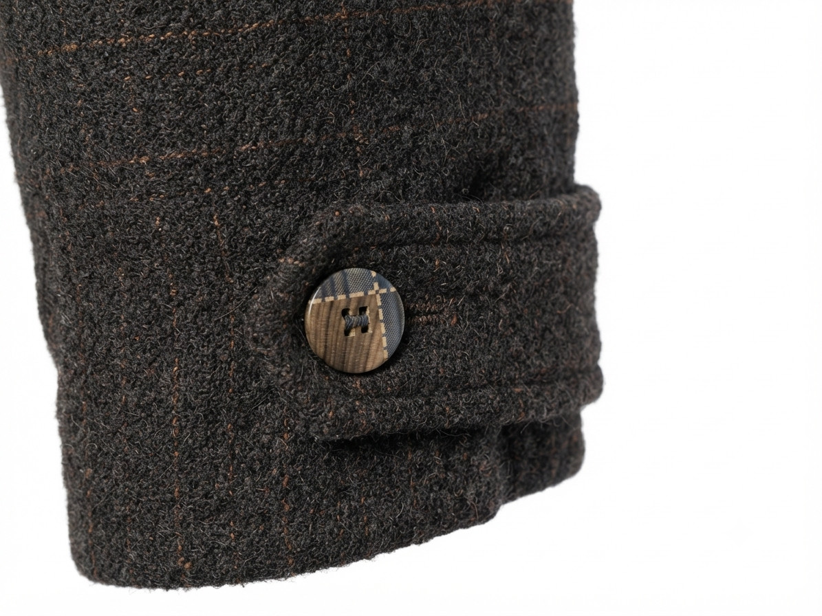 Classic Timeless Old Money Look Black with Brown Alpaca/Wool Blazer