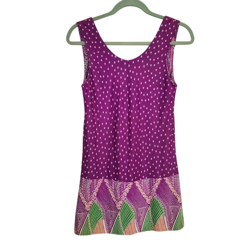 MALIBU MEDIA CALIFORNIA 70s Polka Dot Abstract Mini Dress swim cover