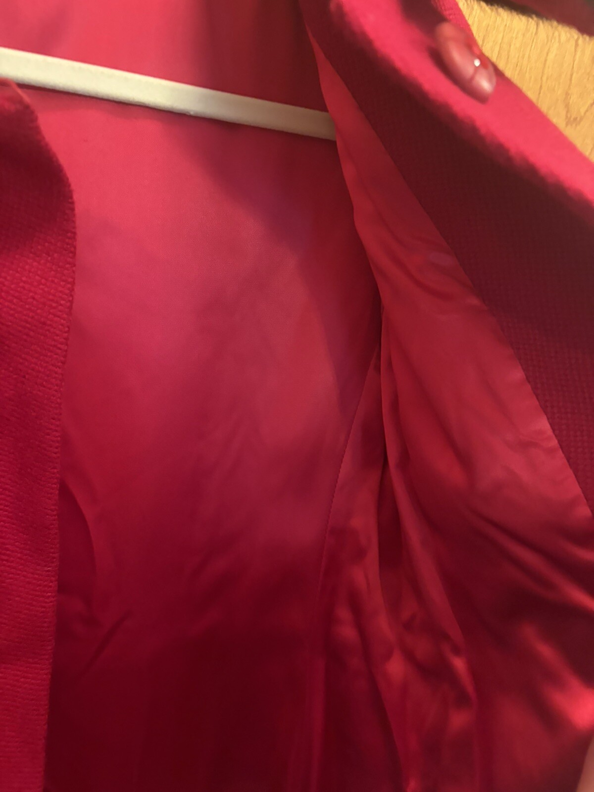 Vintage 1947-1955 SHAGMOOR 100% Wool MINK? Collar LINED Flashy RED. SMALL? USA