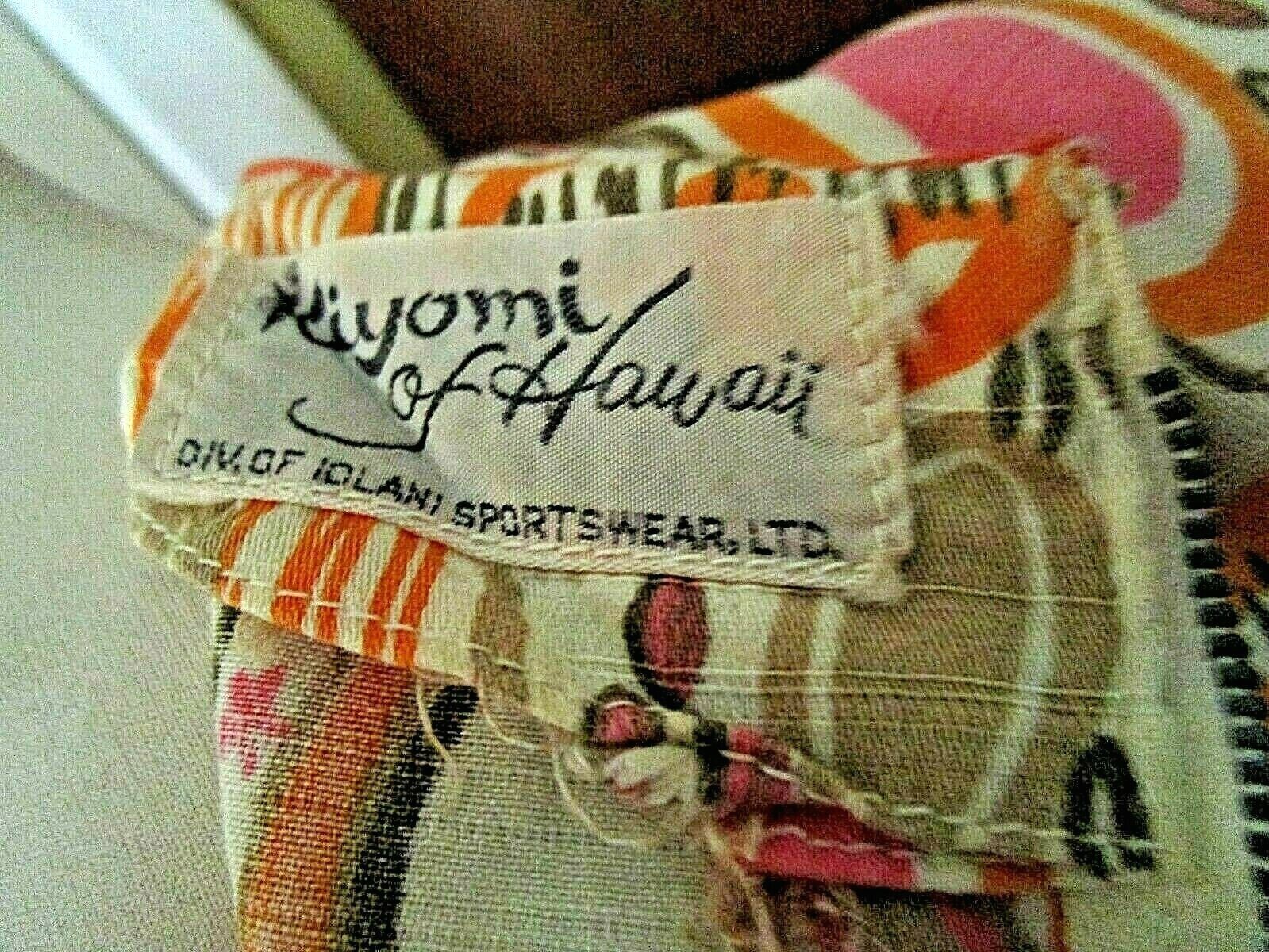 1960’S VINTAGE KIYOMI IOLANI OF HAWAII Shift + Belt WILD MCM PINK ORANGE PAISLEY