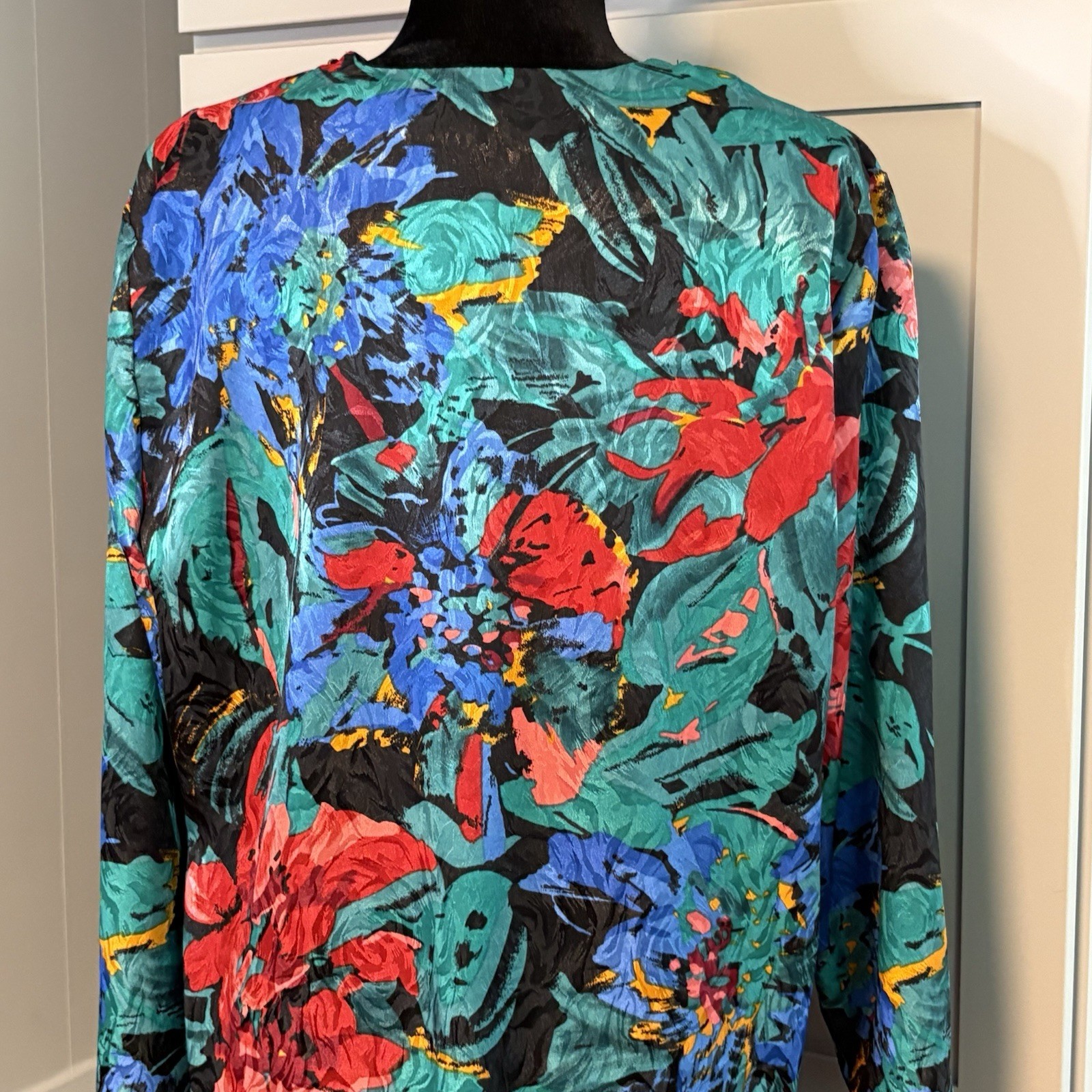 VTG Anthony Sicari 3pc Jacket Jumpsuit Belt Silky Womens 8 Petite Retro Hippie