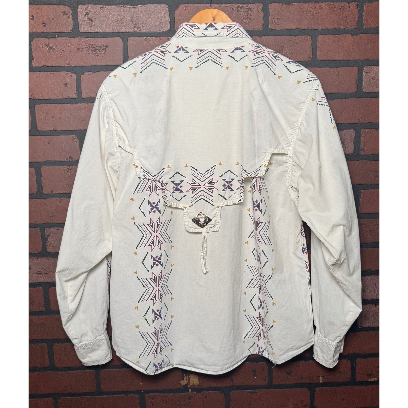 Wrangler Western Wear Multicolor Aztec Button Shirt Concho Women’s Rare Vintage