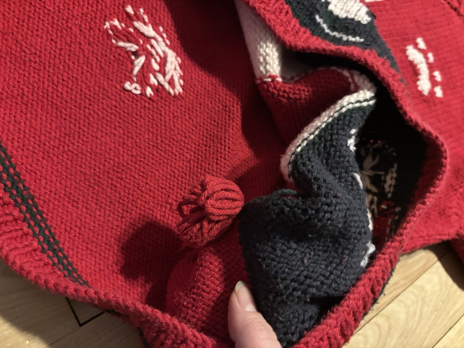 Vintage Rey Wear 100% Cotton Hand-Knit Sweater Cat Christmas Holiday winter XL