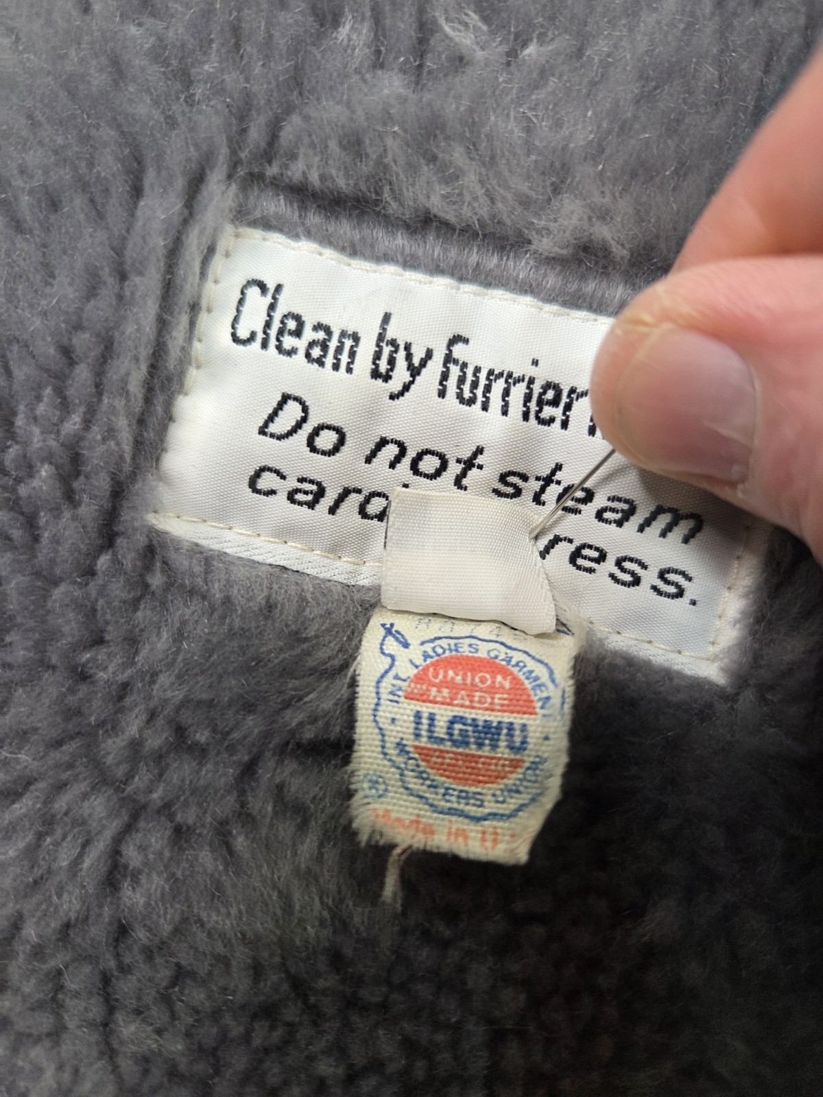 Vintage Bonnie Cashin for Russel Taylor Weatherwear Gray Fur Trim Coat USA Sz 10