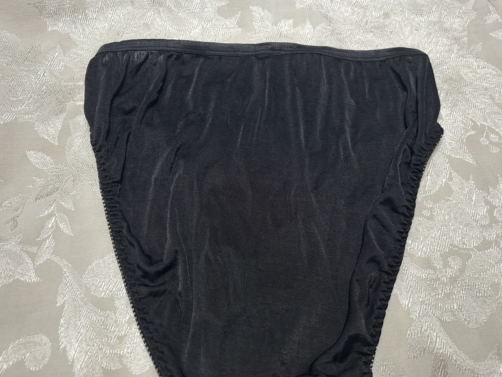 NWT Vtg RENE ROFE’ Feels Like Satin Polyester Hi-Leg 10 Black Panties #418