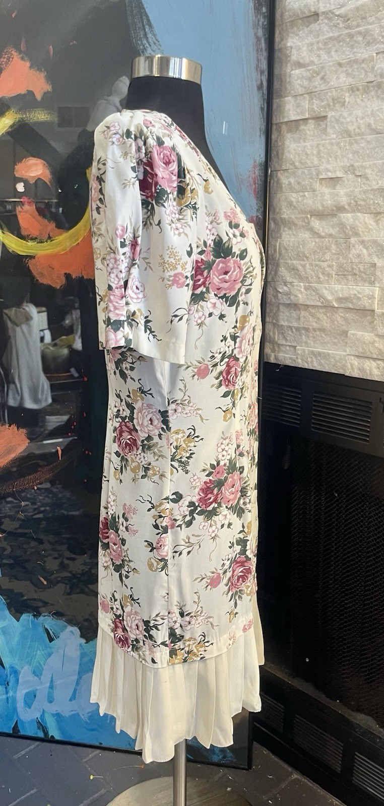 Vintage Byer Dress Floral Rose Granny Core Dress Cottage Core Size 7 1980s