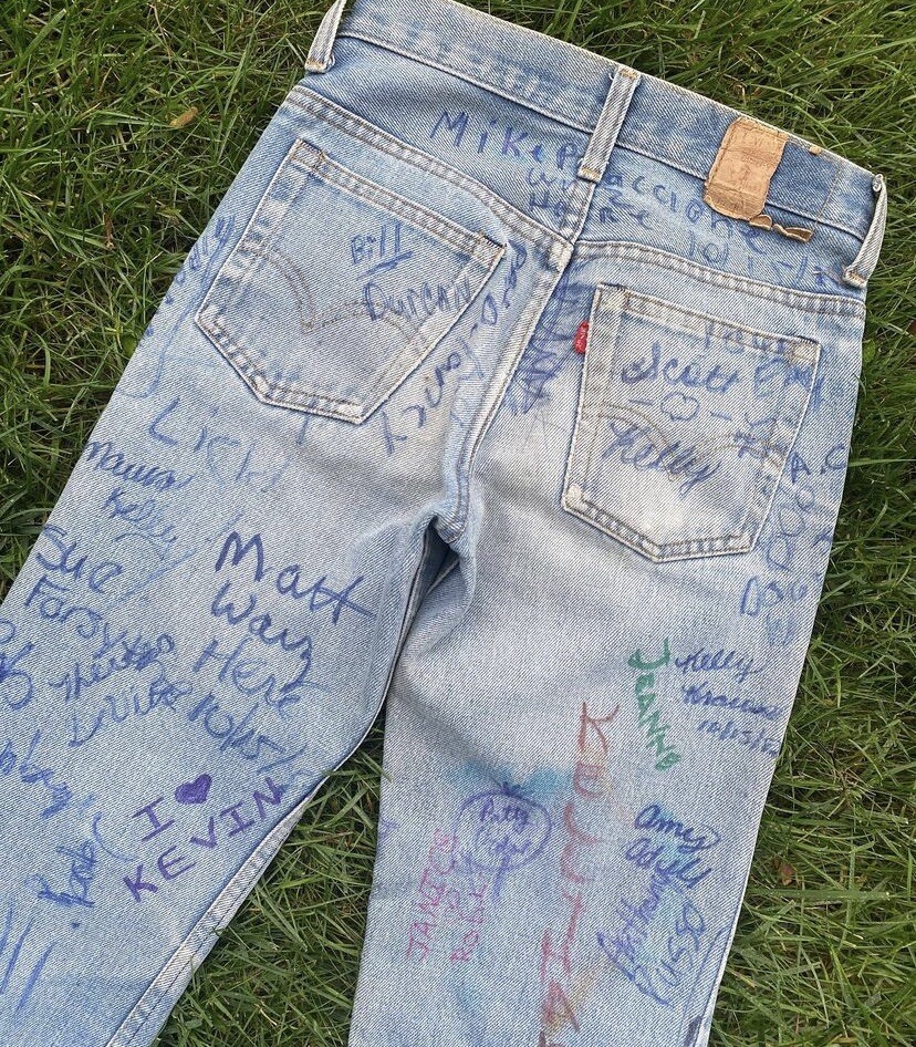 Vintage 70s 80s Signed Signature Levi Jeans XS XXS 25” Waist Senior Cord Style
