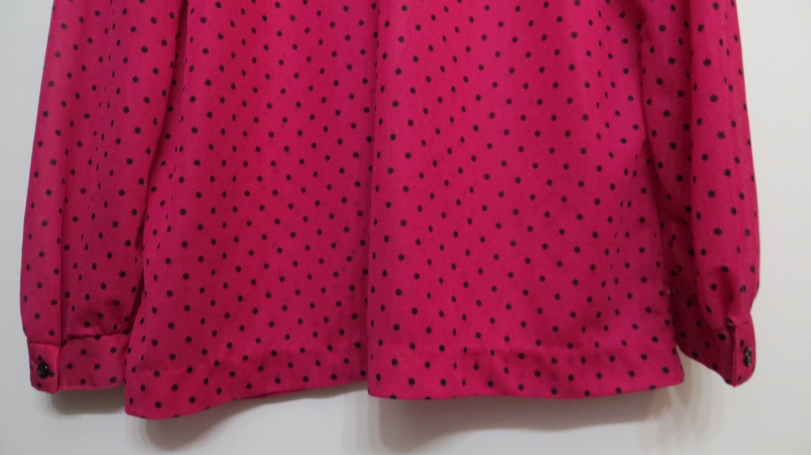 Vintage Look Peggy Lou Shirt Womens XXL Pink Black Polka Dots SHEER Retro Y2K