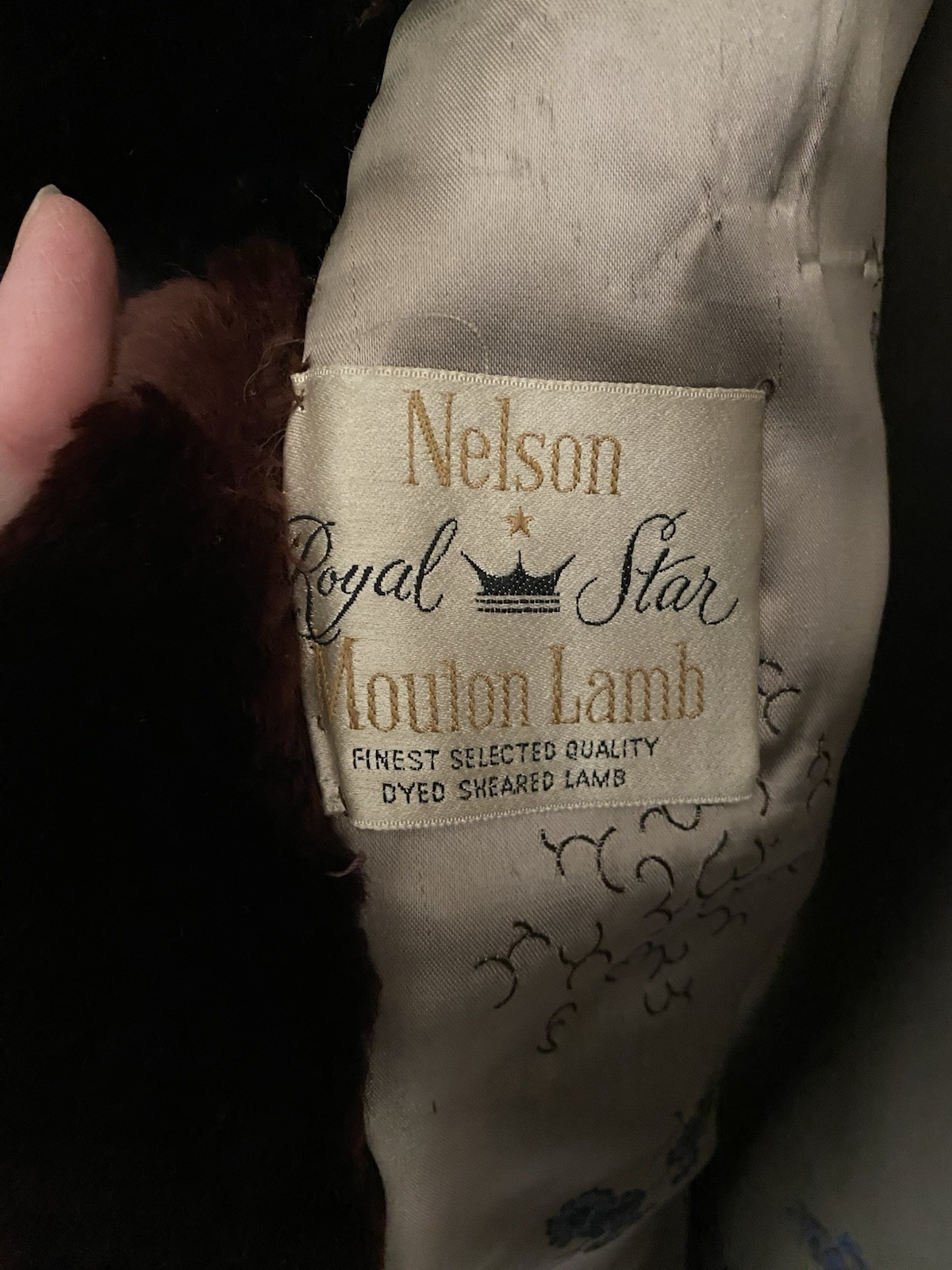 Vintage Nelson Royal Star Mouton Lamb Fur Stroller Mahogany Brown FLA Fox Mink