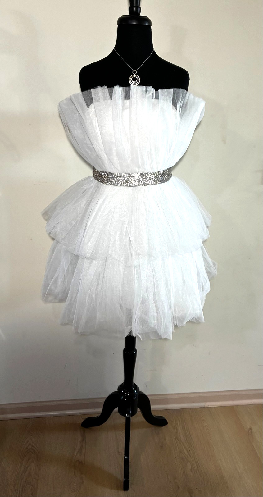 NWOT- Mable Mini Bridal or Reception Mini Tulle Dress (White)-Sz XL (MSRP $300)