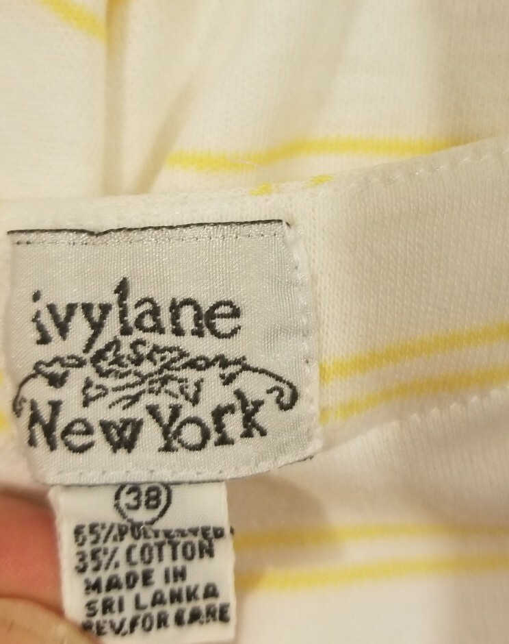 Vintage 1980s Womens Shirt Ivylane New York Top V-Neck Single Stitch Size 38