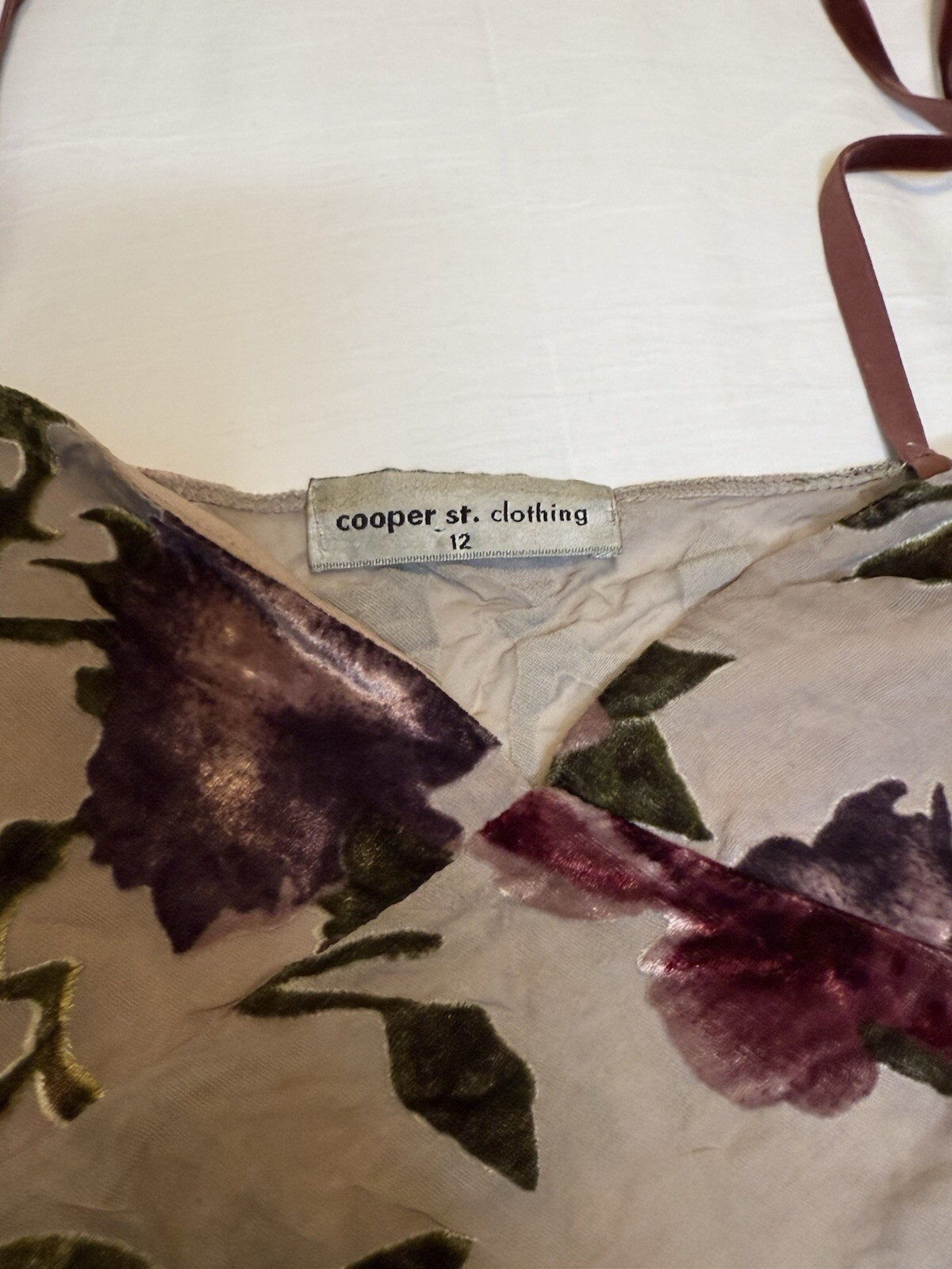 Cooper St Women’s VINTAGE Sheer Camisole With Gorgeous Velvet Flower &. Details