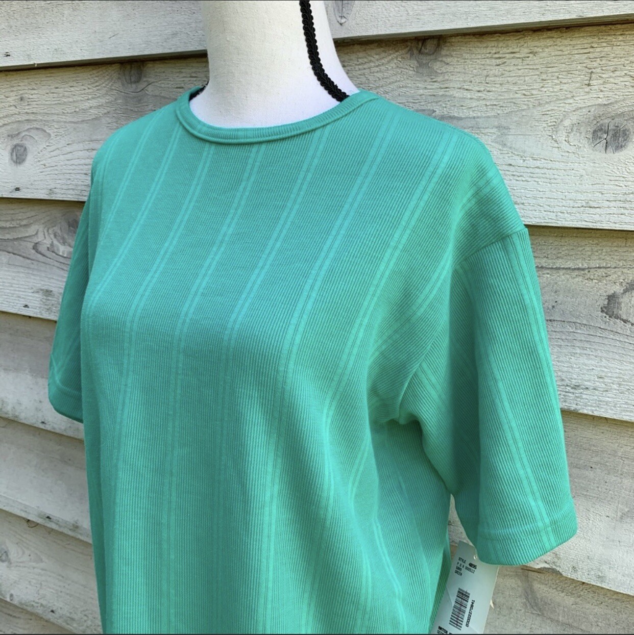 Vintage 90s Company Collection NWT Deadstock Green/Blue Basic Crewneck T Shirt