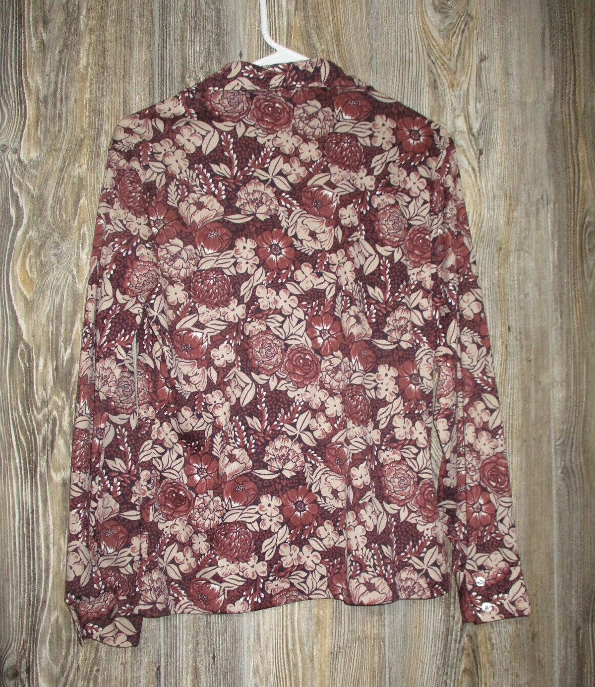 Queen Casuals Womens Shirt Size 14 Long Slv Button Down Floral Vtg Fairy Grunge