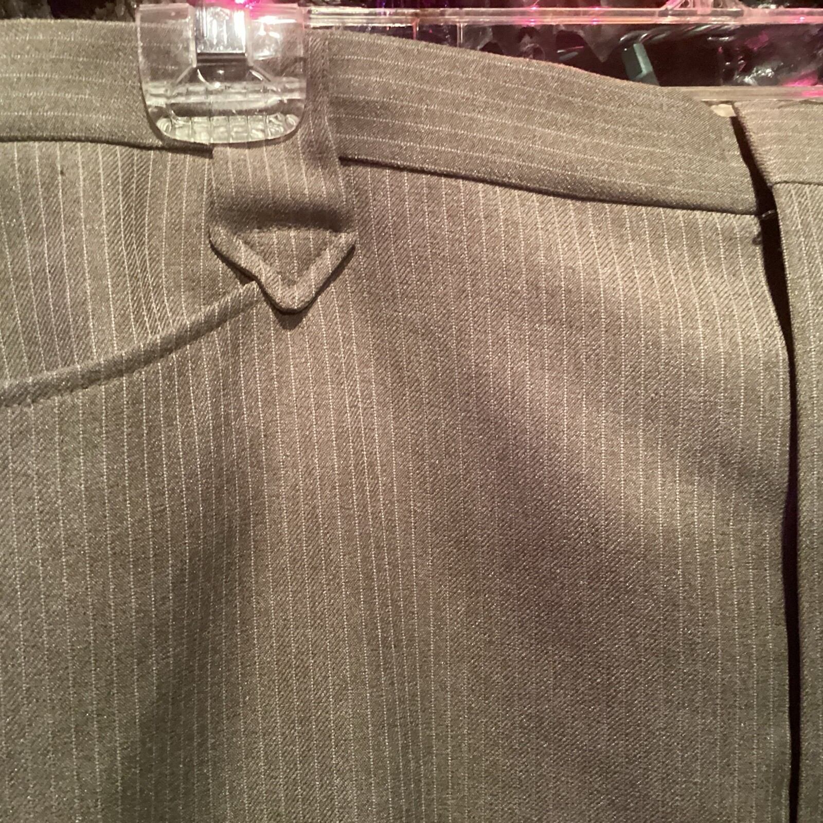 Vtg DC Dee Cee Brand Western Wear Pants Brown Striped 42×33 Pearl Snap