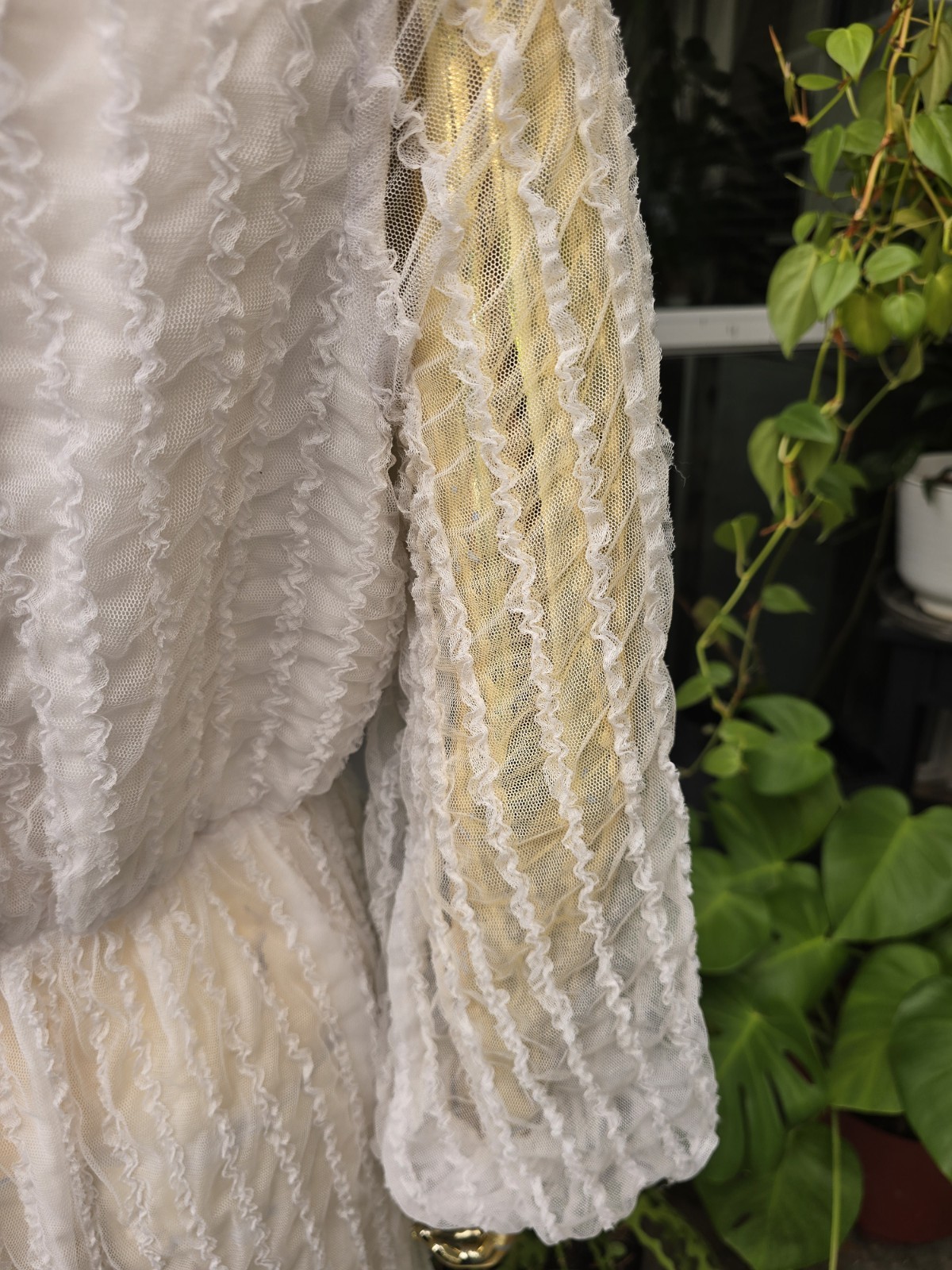 Vintage Recollections Lace Prairie Dress White Cottagecore Victorian L