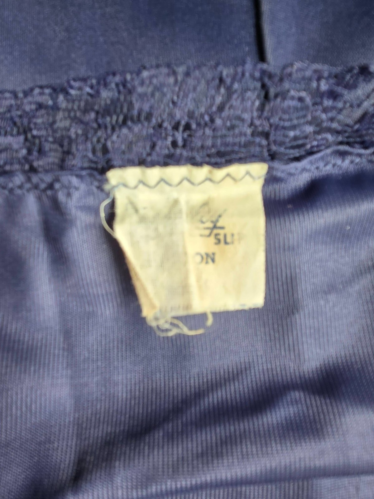Plus Size Vintage 40s Blue Nylon Slip by Bradley Bust 44 Excellent