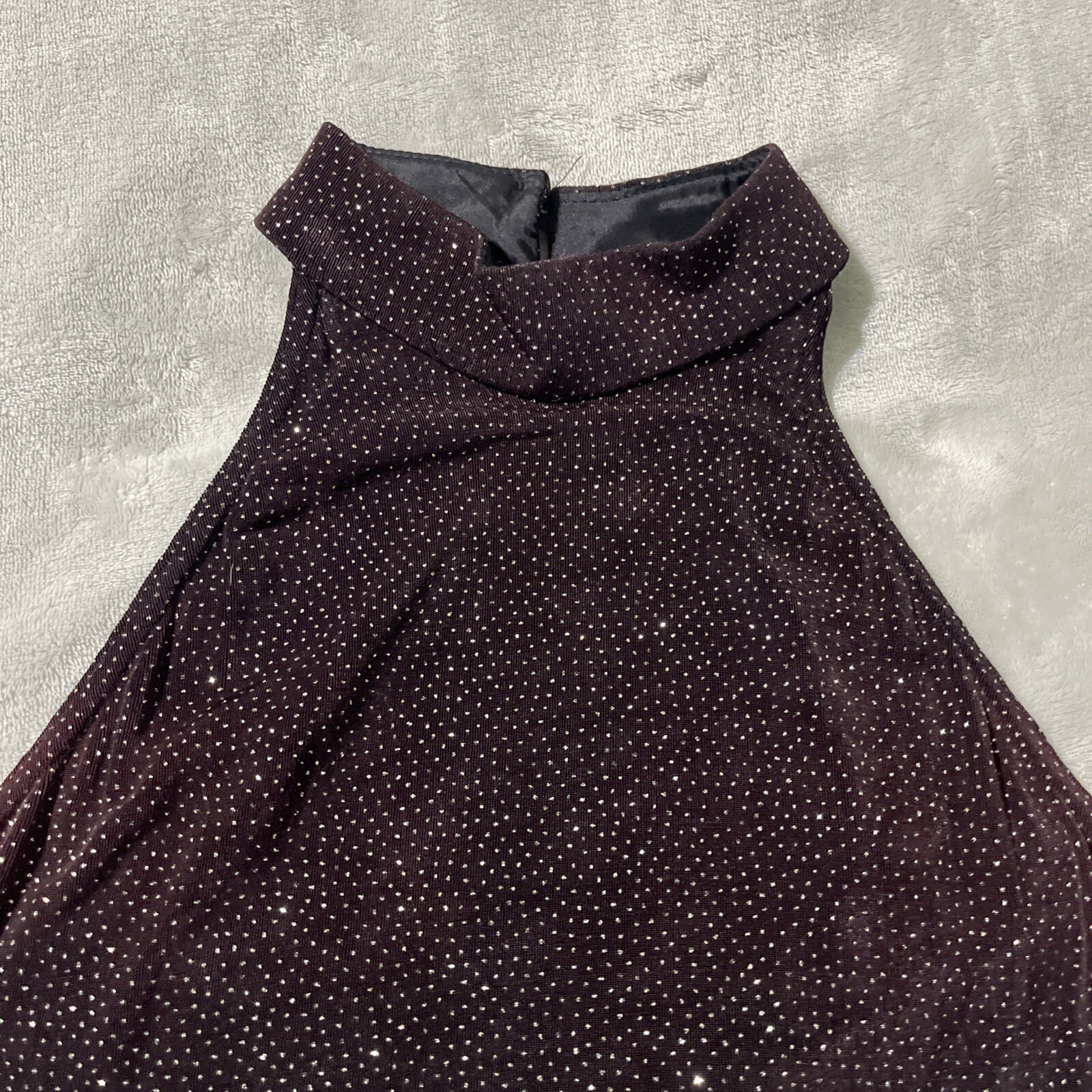 Roberta Vintage Burgundy Maxi Dress Size Medium Slinky Semi Sheer Full Length