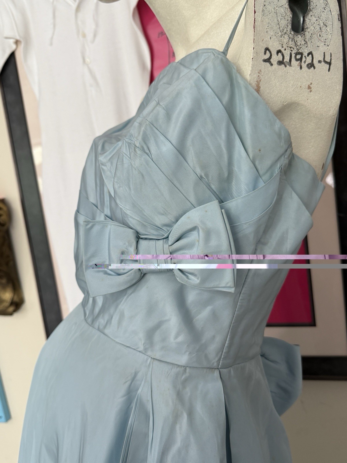 vintage 1950s gown baby blue taffeta bridesmaid prom small xs prom dress bridal