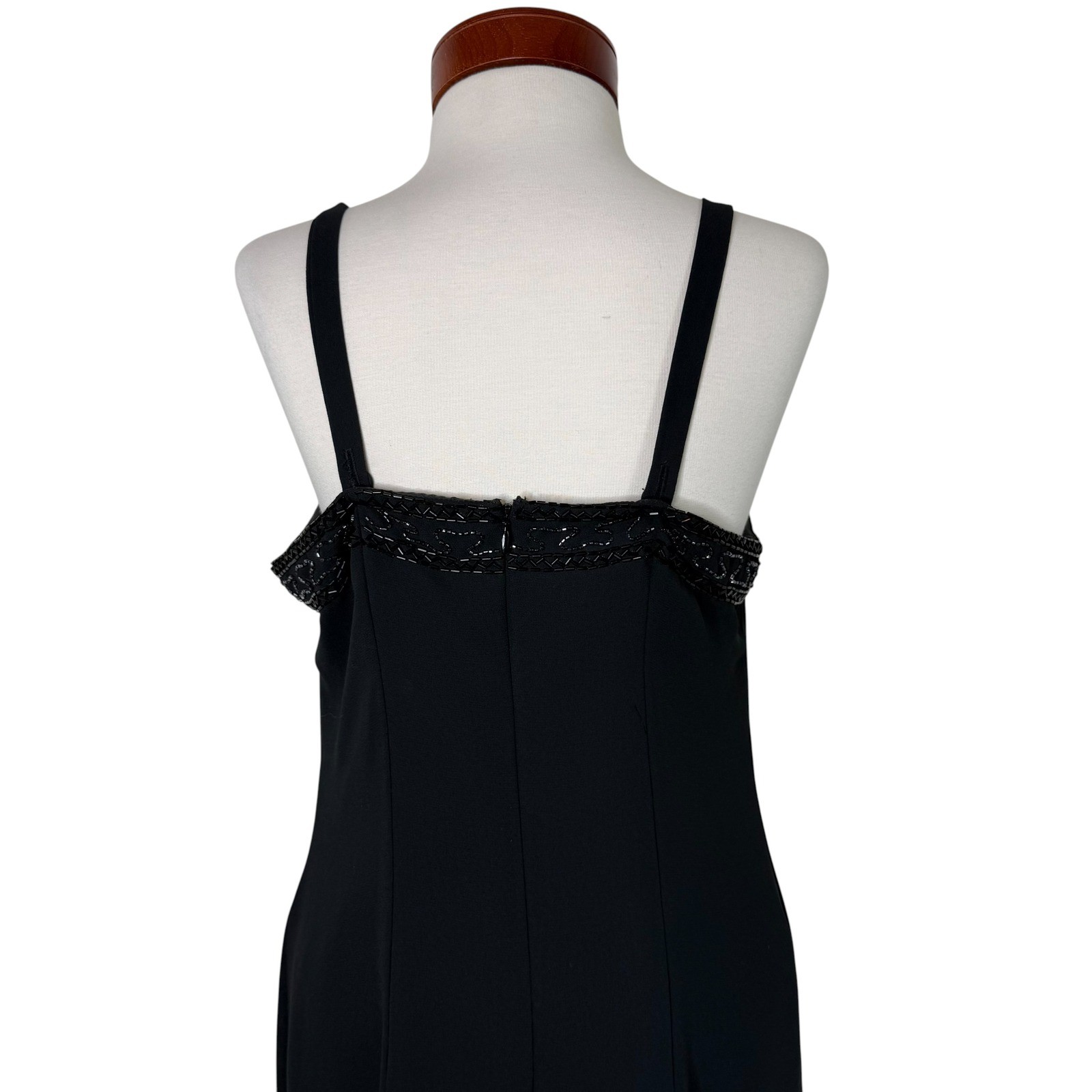 VTG 90s Samuel Scott Beaded Dress and Duster Set Black Made in USA Evening Glam