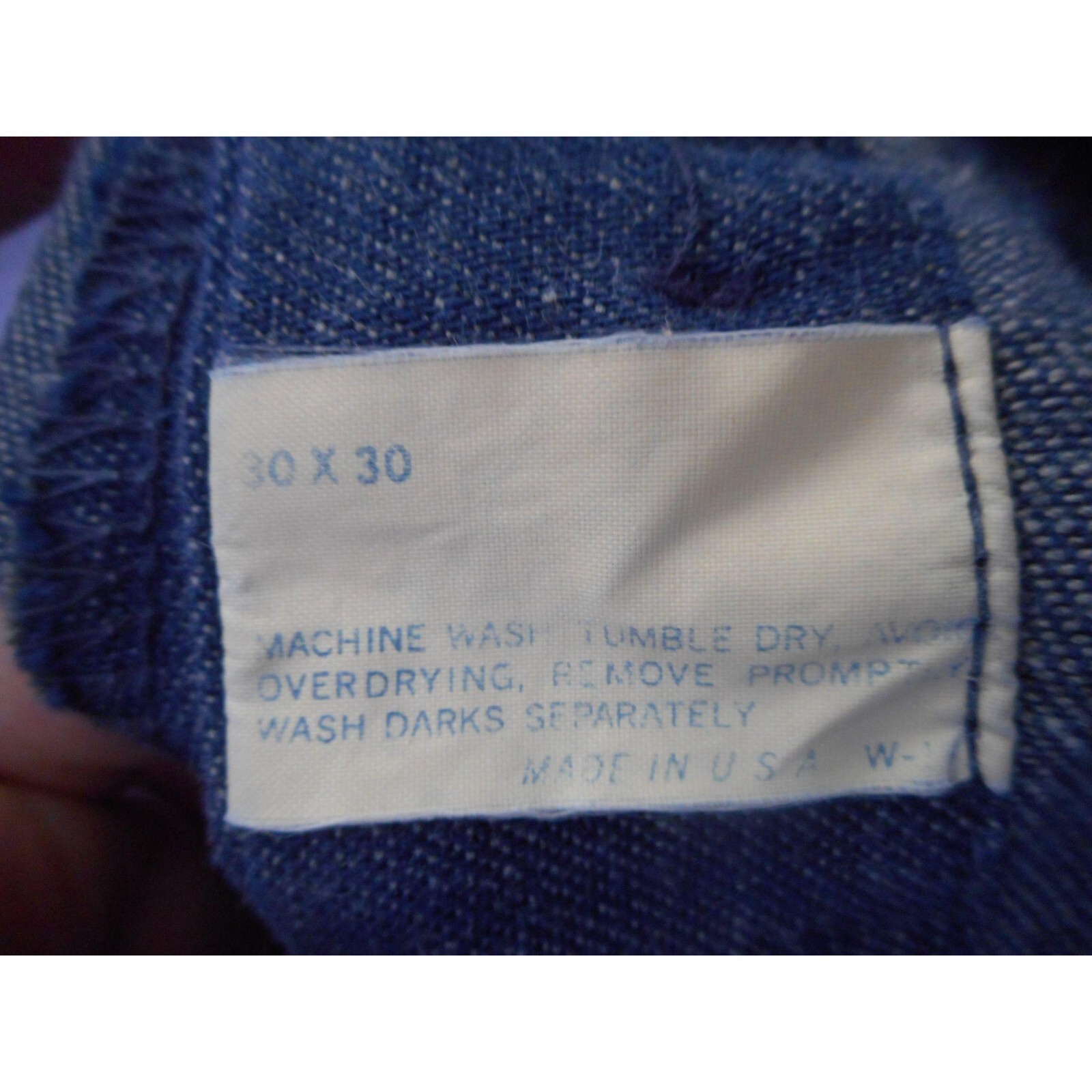 Vintage 1960s / 70s 30 x 30 flat front denim jeans Maverick Flared Bell Bottom