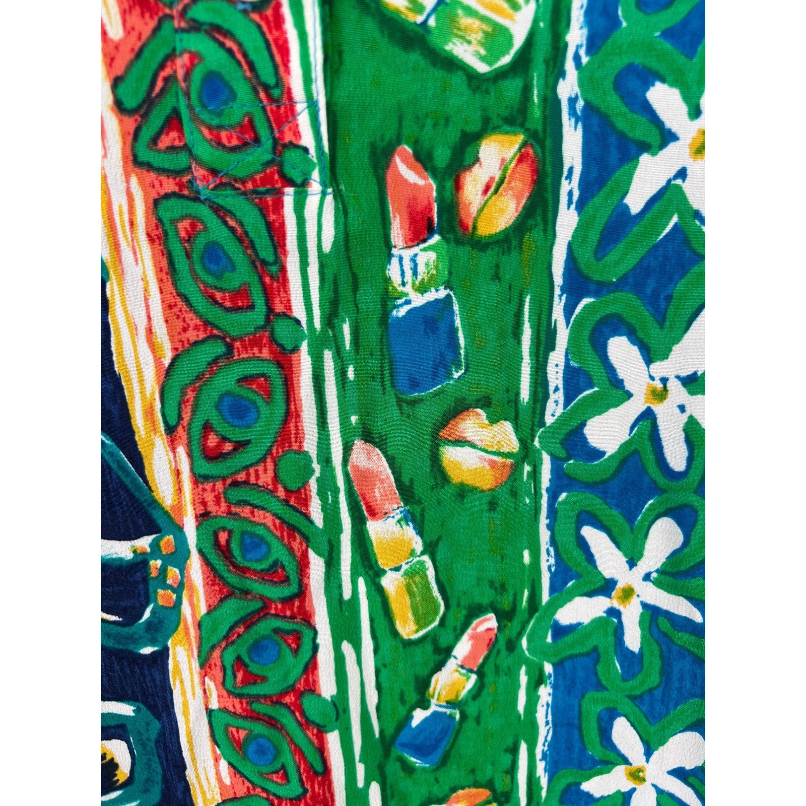 Vintage BIG HED Designs Sleeveless Maxi Dress SZ L Vibrant Print Vacation