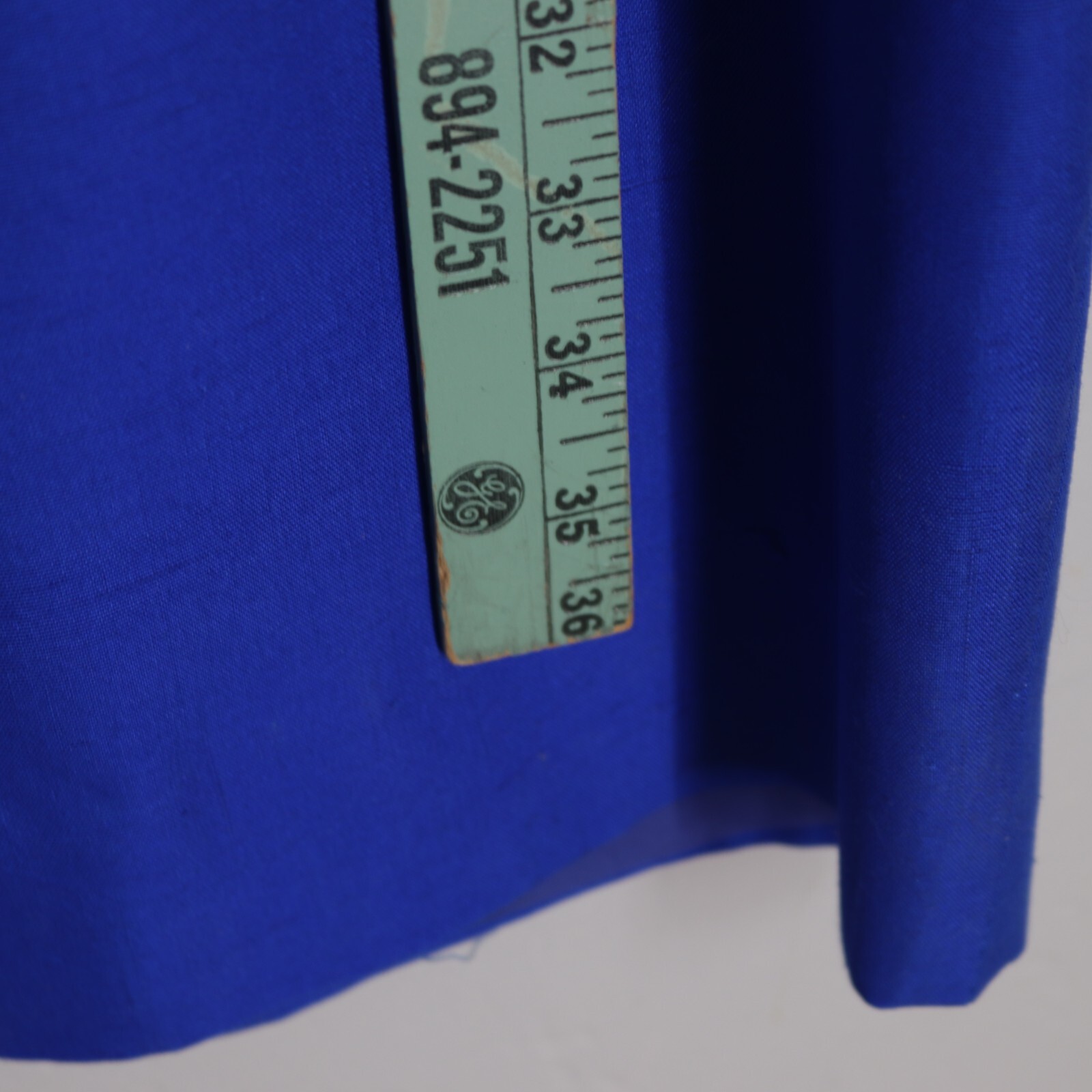 Vtg 80s Constance Saunders Dress 10 Blue White Silk Bolero Jacket Sheath Lined