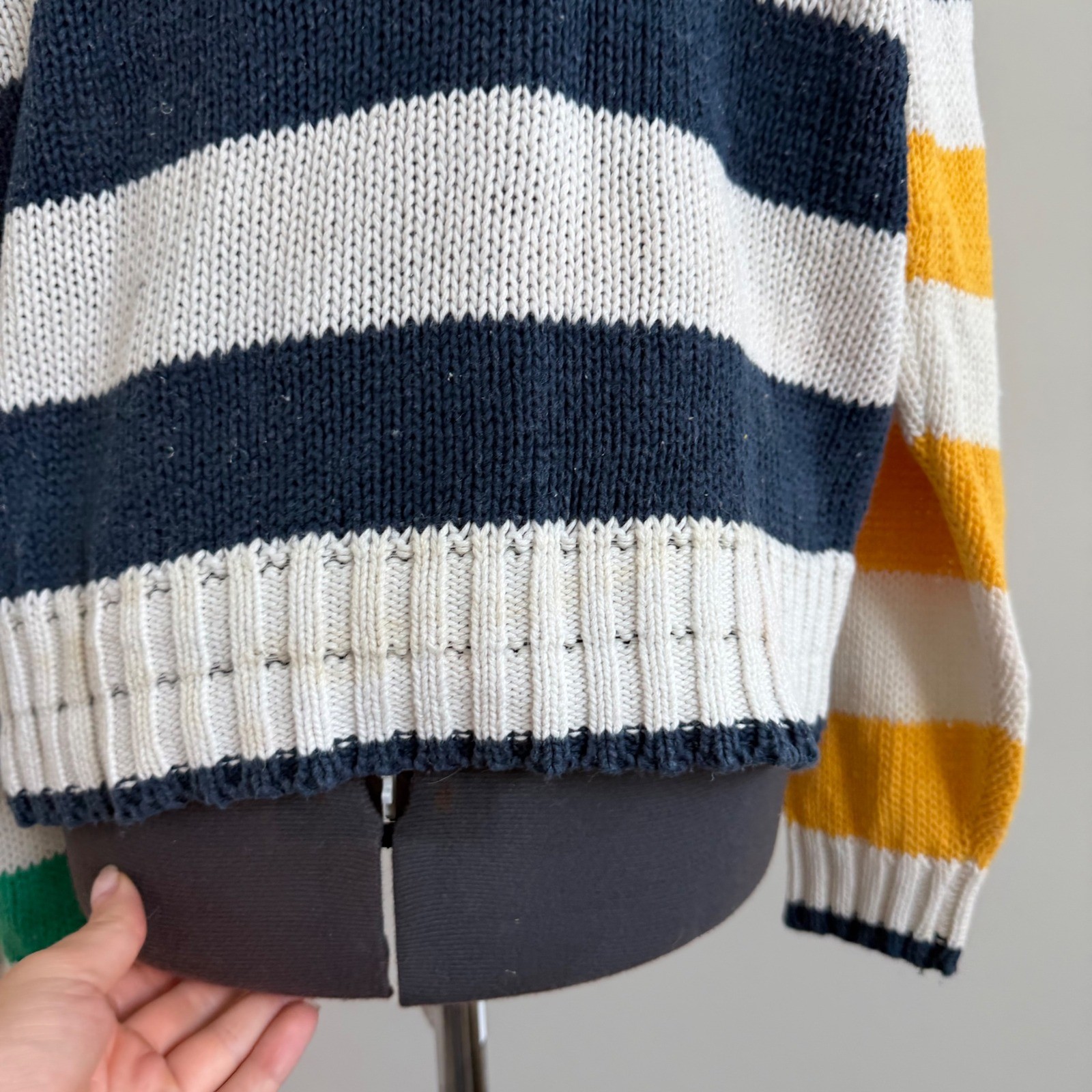 Vintage LizWear by Liz Claiborne Striped Preppy Cotton Turtleneck Sweater