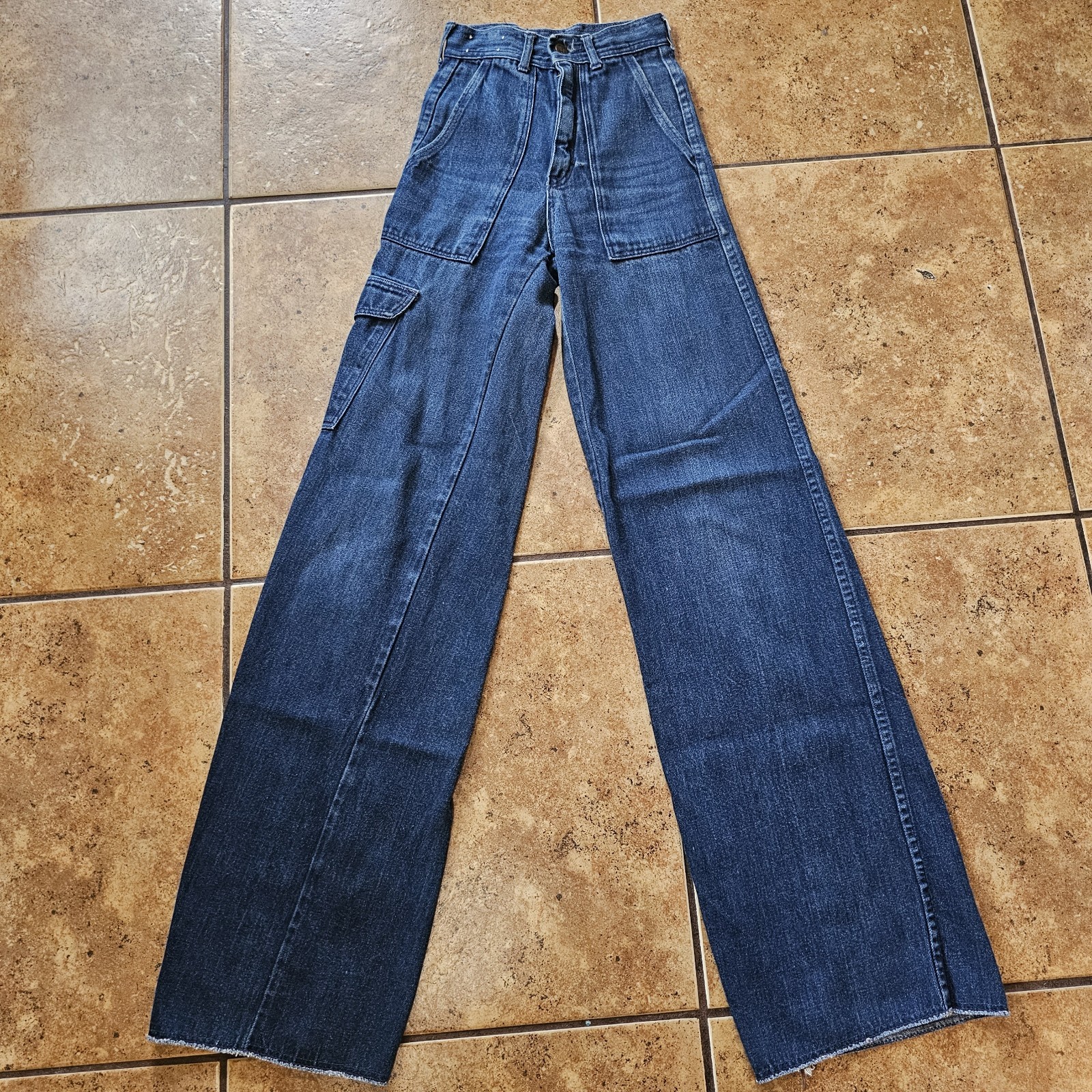 Vintage Bell Bottom Jeans San Francisco Riding Gear Cargos Denim 21″ Waist
