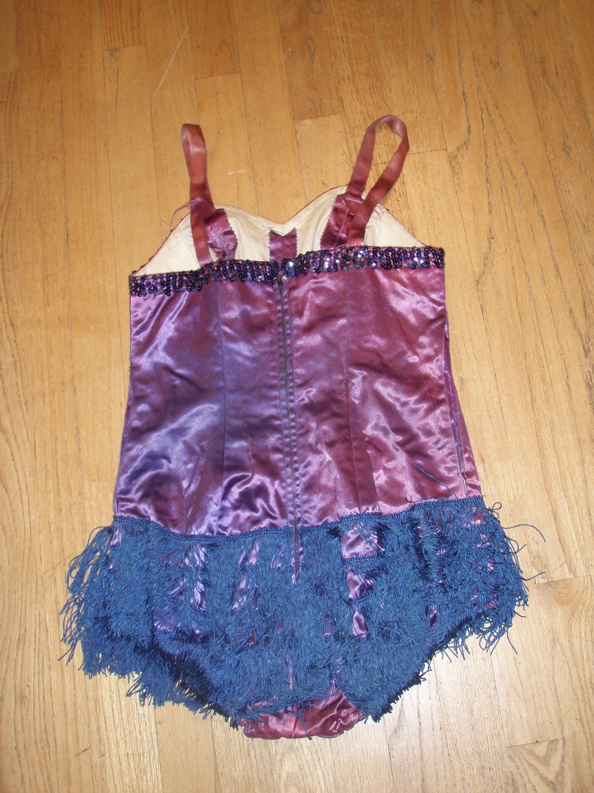 antique 1940s Corset Sequin Fringe vaudeville dance Costume dress Outfit