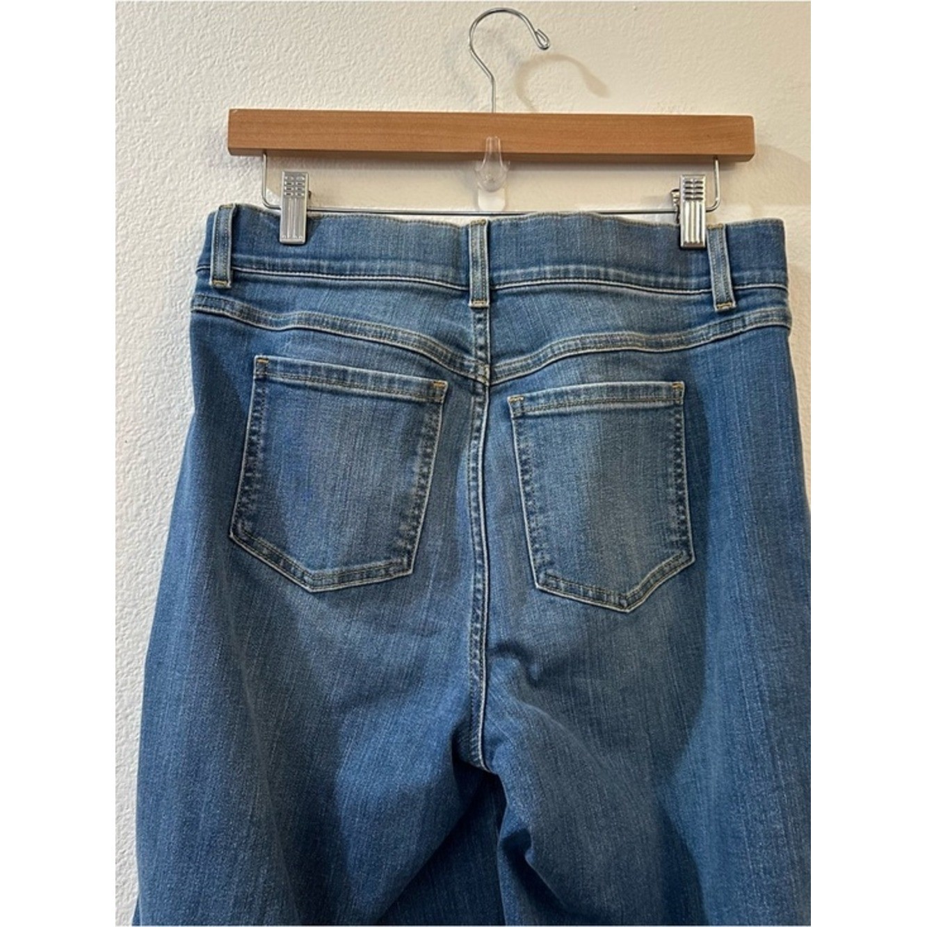 SPANX Seamed Front Wide Leg Denim Jeans Size Medium Vintage Indigo