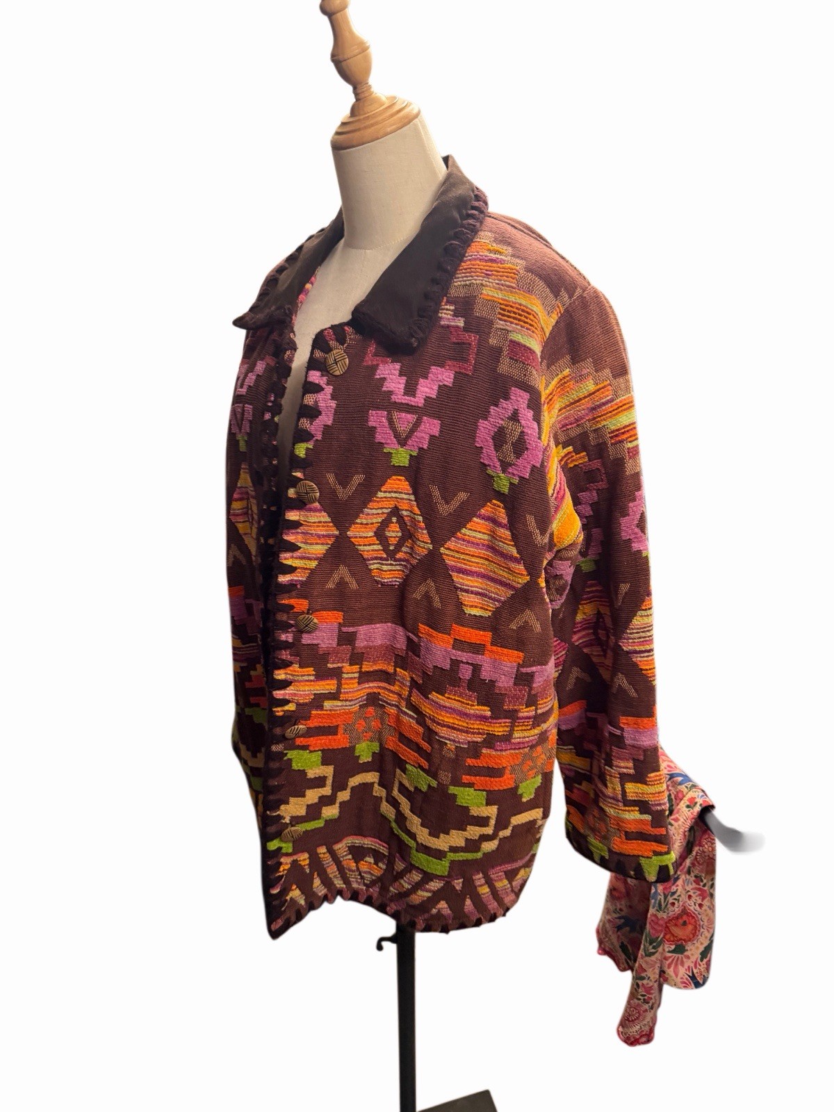 Vintage 90’s Cedar Canyon Woven Aztec Southwestern Tapestry Jacket Sz L