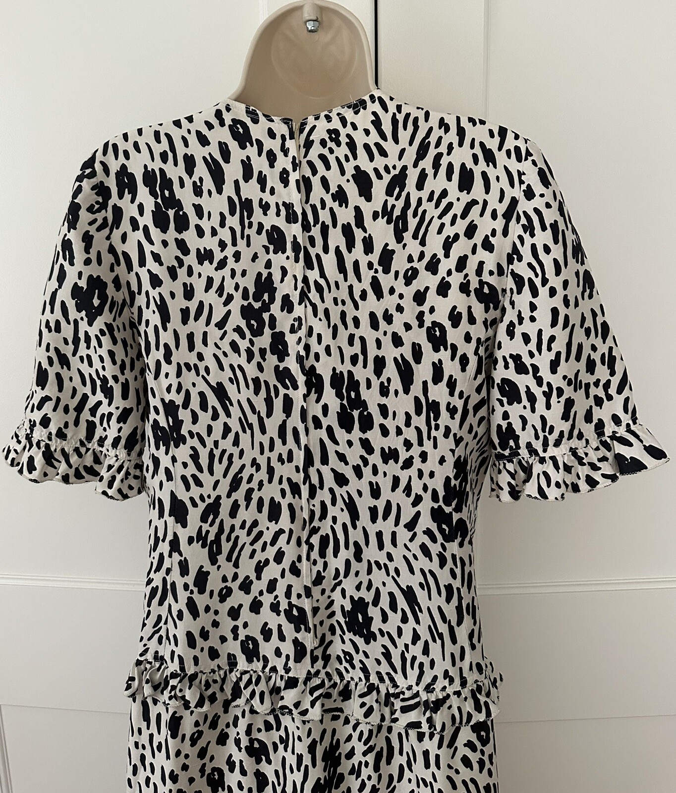 Vintage Valentino Miss V Dress SZ 42 Silk Early 90s Cream Black Dress Flawless