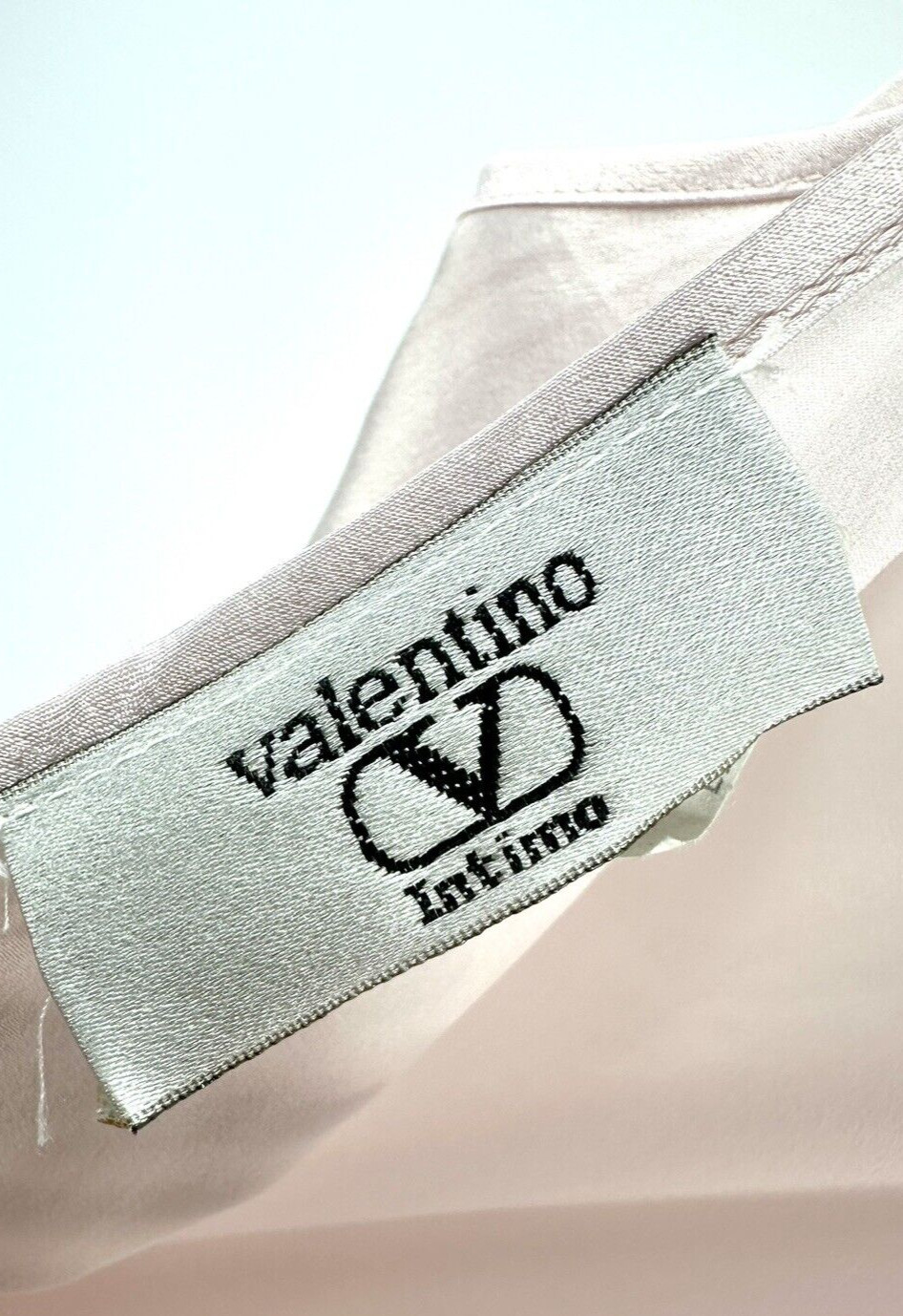 Vintage Valentino Slip Dress Womens Large Satin Maxi Nightgown Lace Ethereal