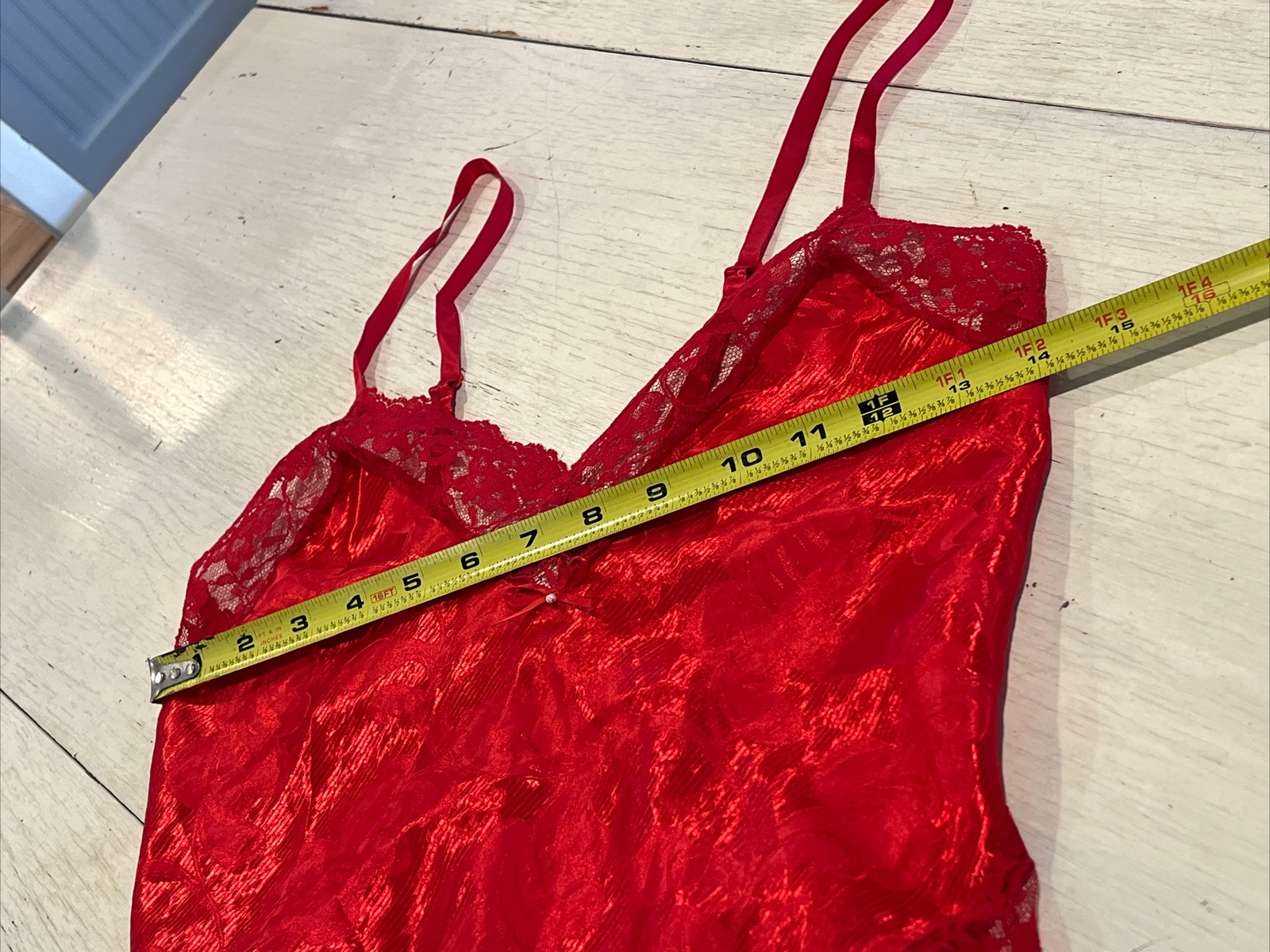 Intimate Moods body suit Women’s M Red vintage lingerie lace trim Romantic