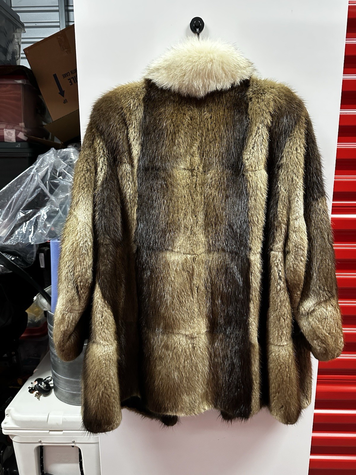 Vintage Canadian Muskrat With Fox Collar Fur Jacket
