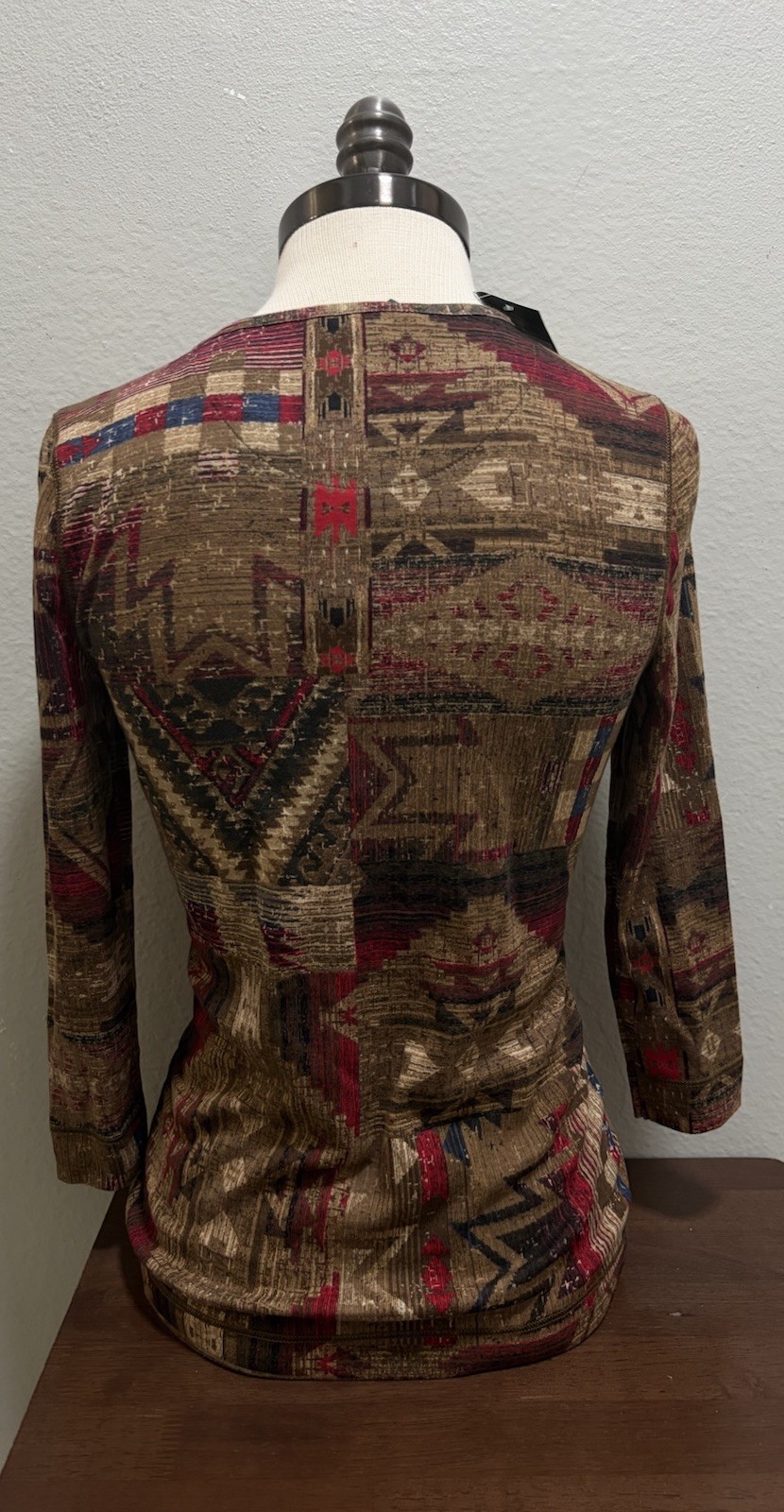 NWT Vintage Lauren Ralph Lauren Aztec Print XS Long Sleeve