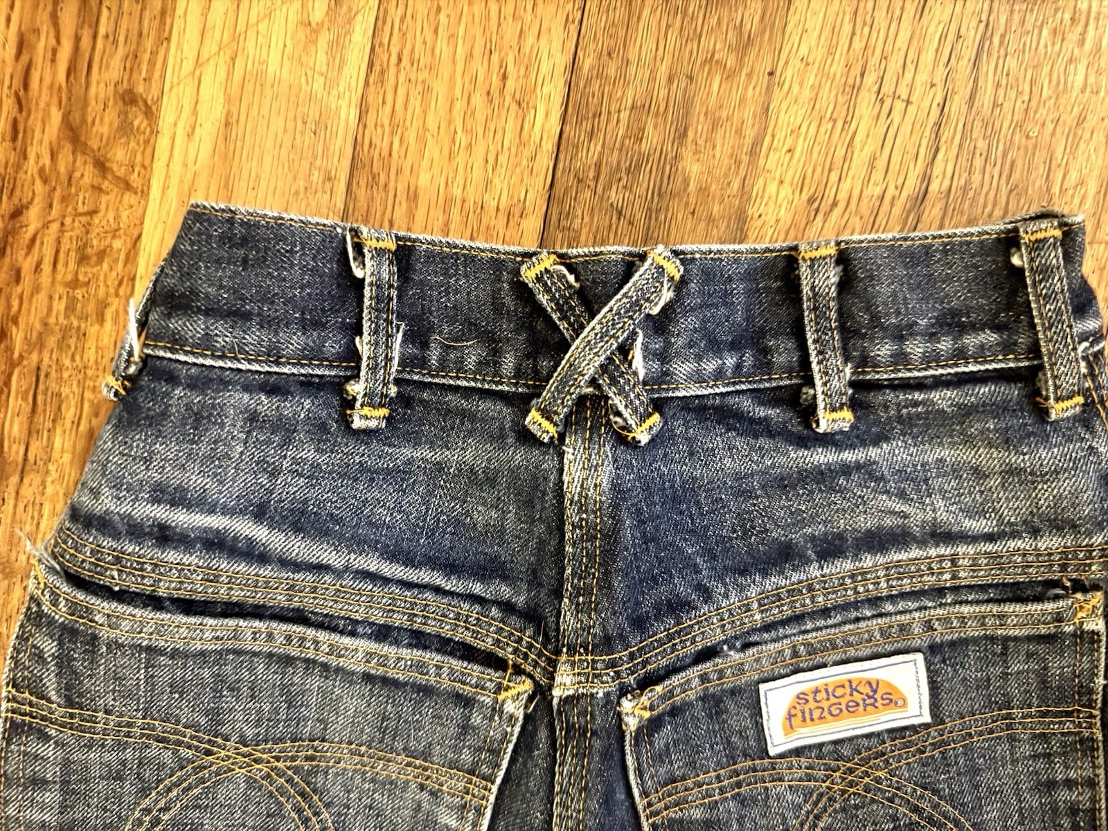 Vtg 1980s Denim Jeans Sticky Fingers GenX Retro 1980s High Rise Wide Leg Small