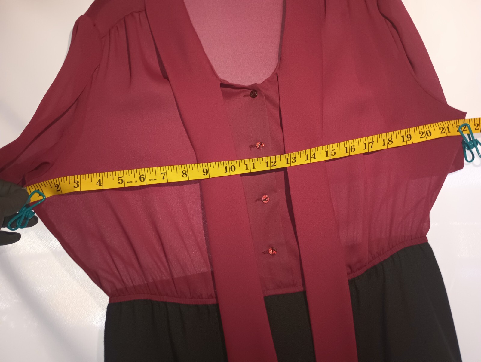Leslie Pomer – Size Women’s 18 – Burgundy – Black – Dress – Vintage